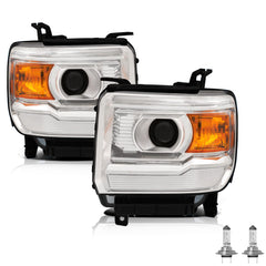 VehicleAid Projector Headlights For 2015-2019 GMC Sierra 3500HD