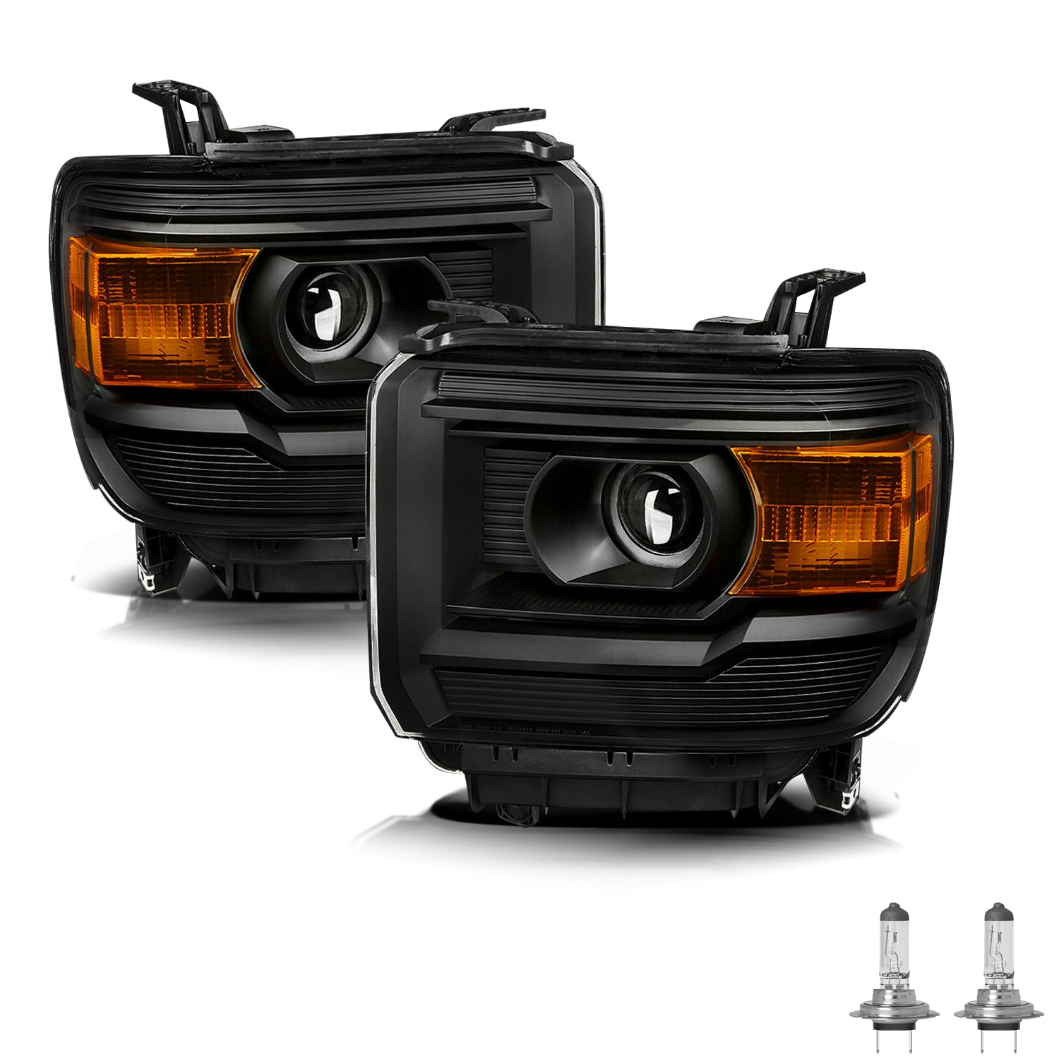 VehicleAid Projector Headlights For 2015-2019 GMC Sierra 3500HD