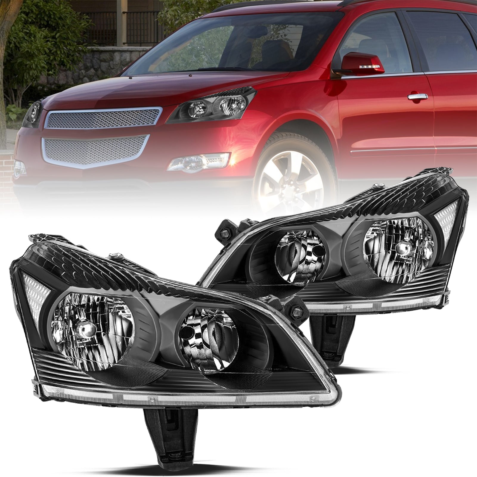 VehicleAid Headlights For 2009-2012 Chevy Traverse