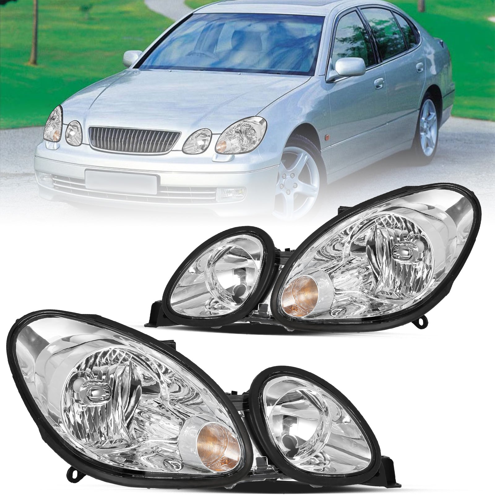 VehicleAid Headlights For 2001-2005 Lexus GS430