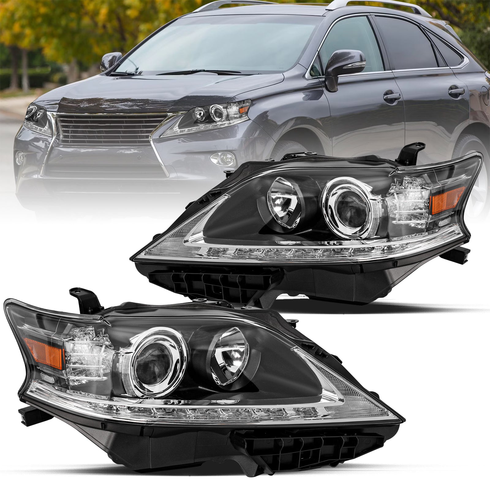 VehicleAid Headlights For 2013-2015 Lexus RX350/ RX450h