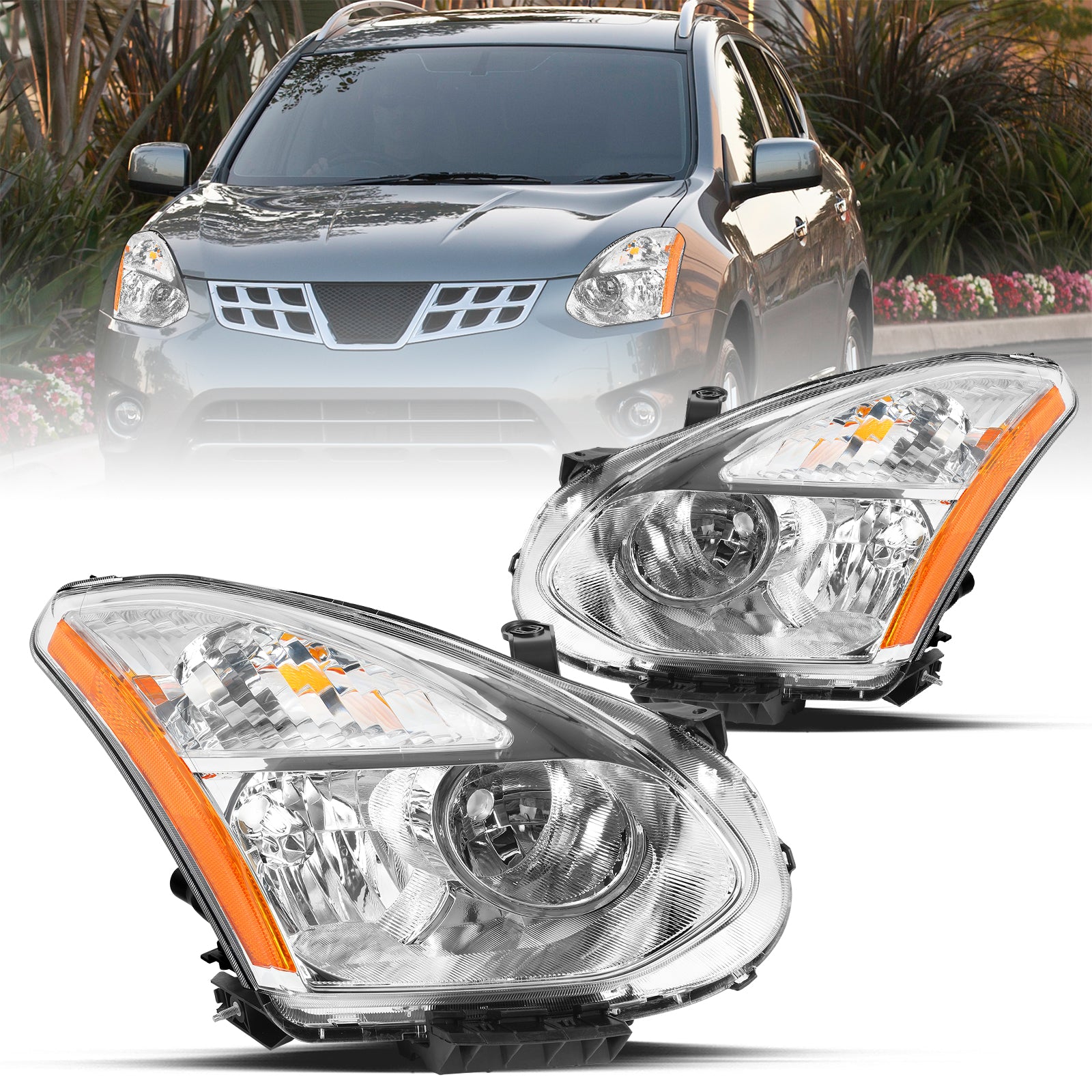 VehicleAid Headlights For 2008-2013 Nissan Rogue