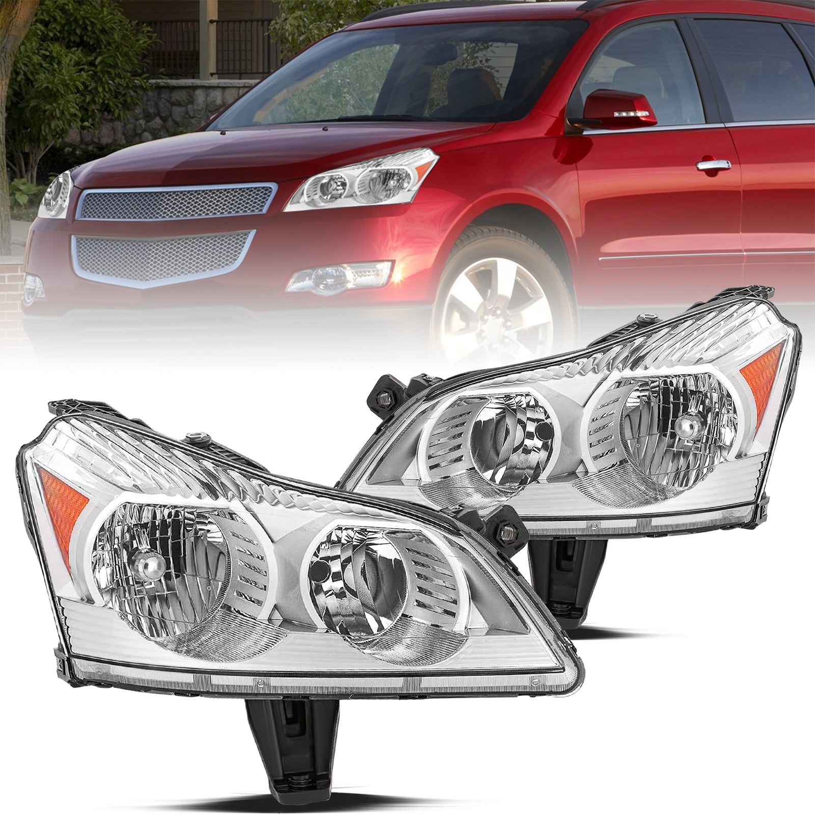 VehicleAid Headlights For 2009-2012 Chevy Traverse