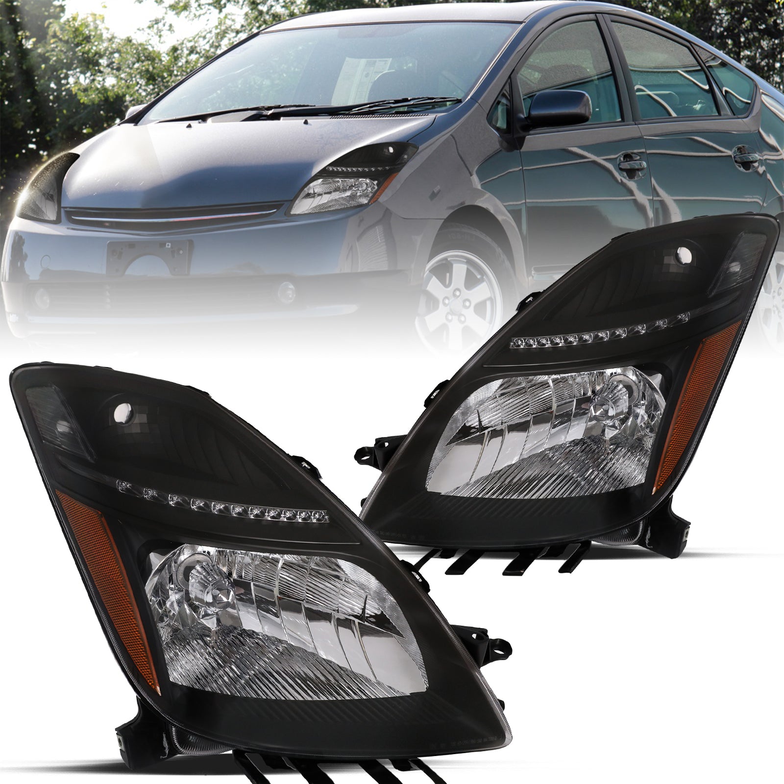 VehicleAid Headlights For 2006-2009 Toyota Prius