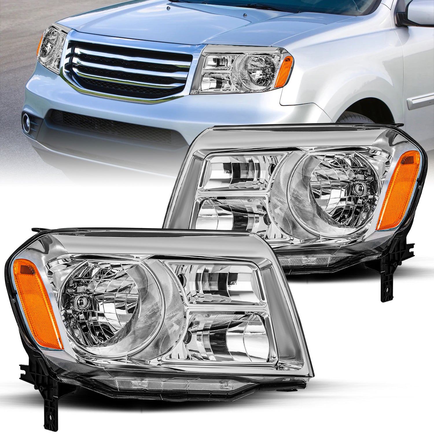 VehicleAid Headlights For 2012-2015 Honda Pilot