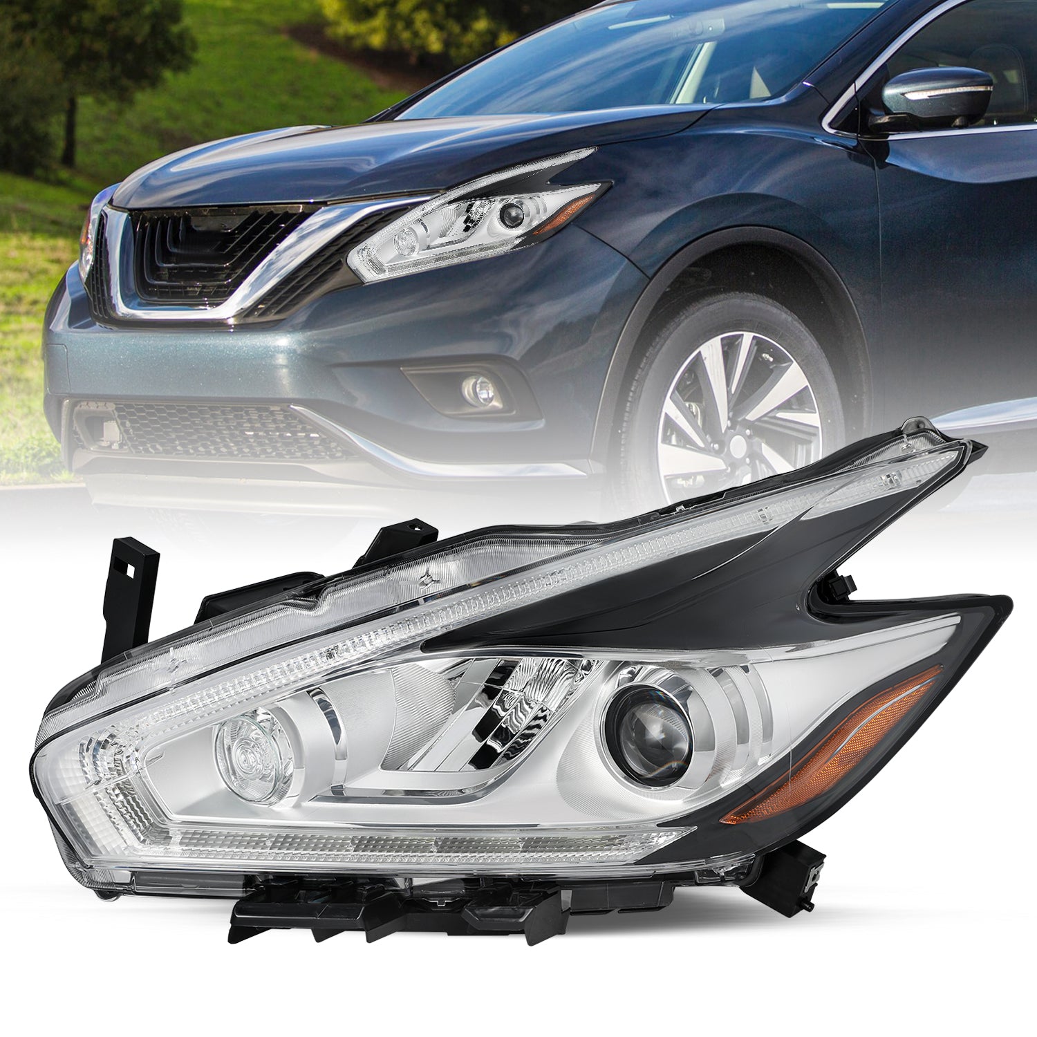 VehicleAid Headlights LED Model For 2015-2018 Nissan Murano