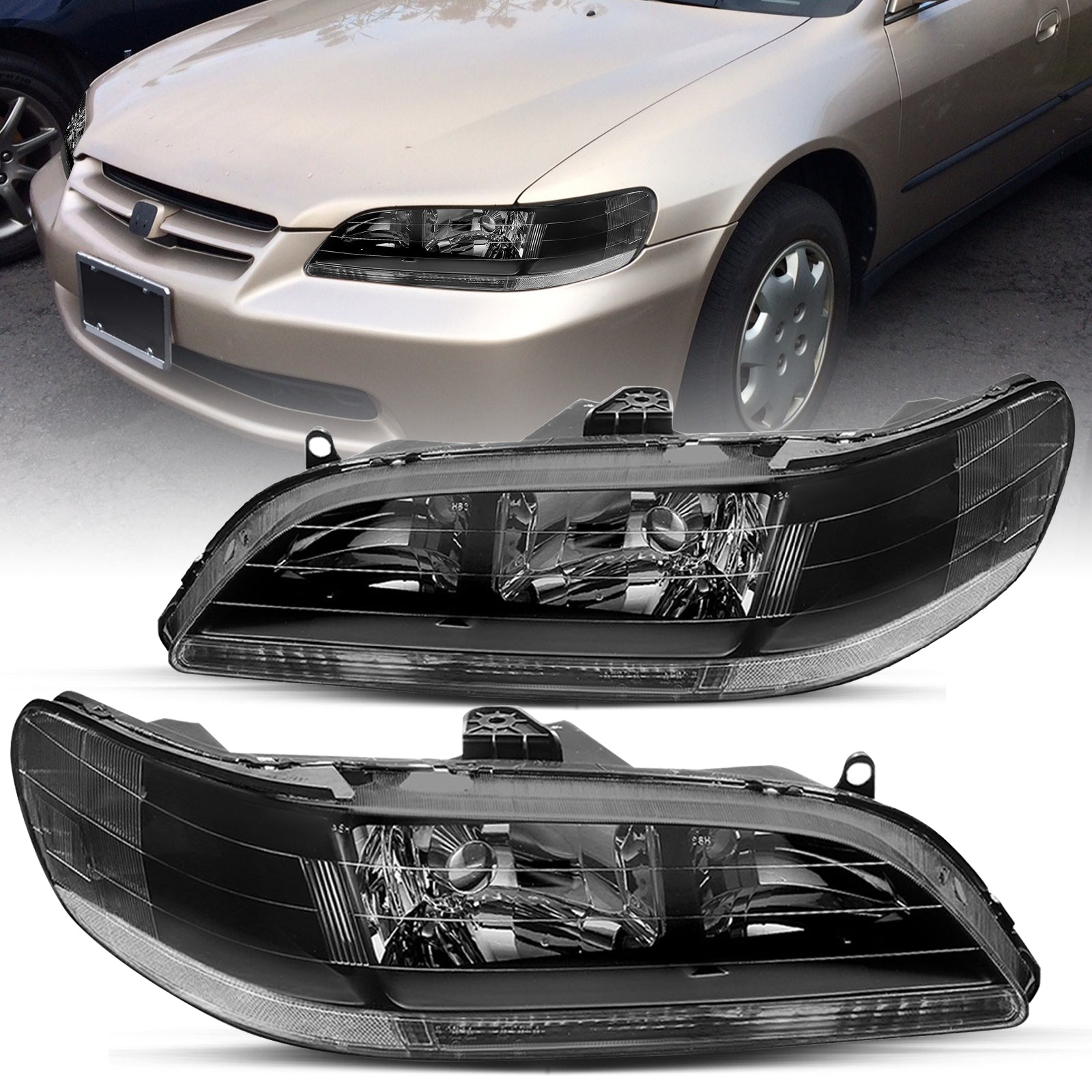 VehicleAid Headlights For 1998-2002 Honda Accord