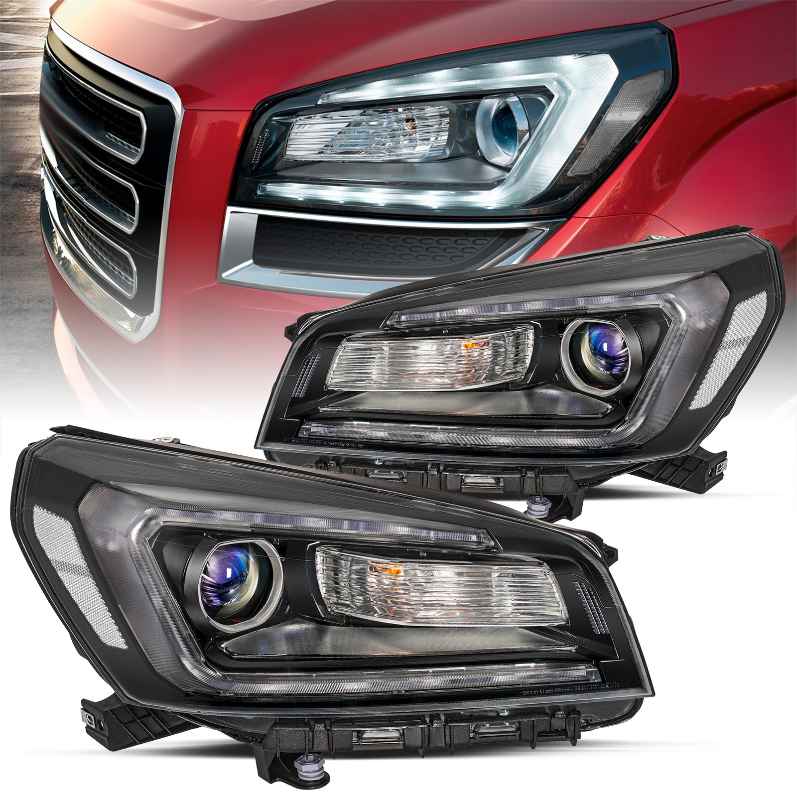 VehicleAid Headlights For 2013-2016 GMC Acadia