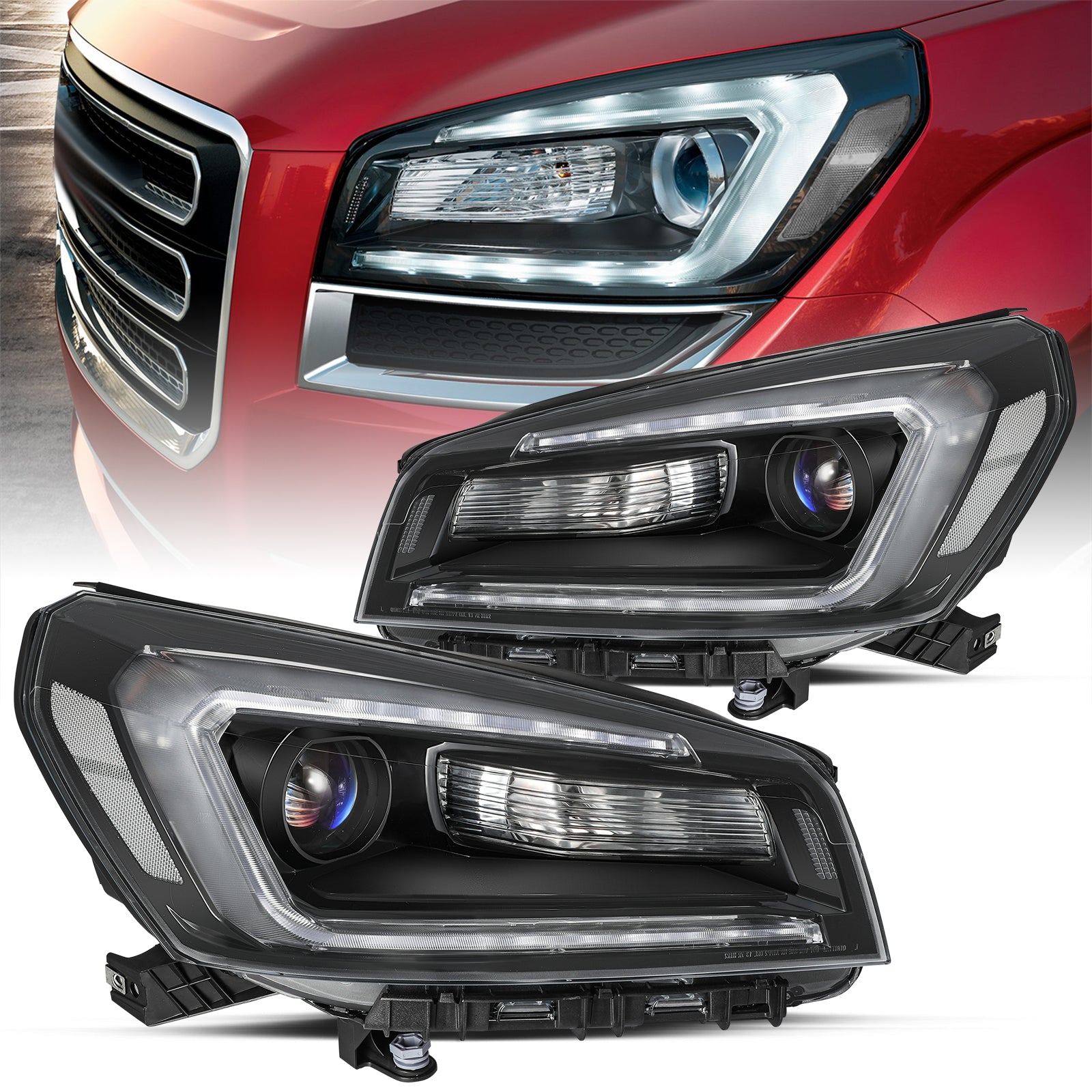 VehicleAid Headlights For 2013-2016 GMC Acadia