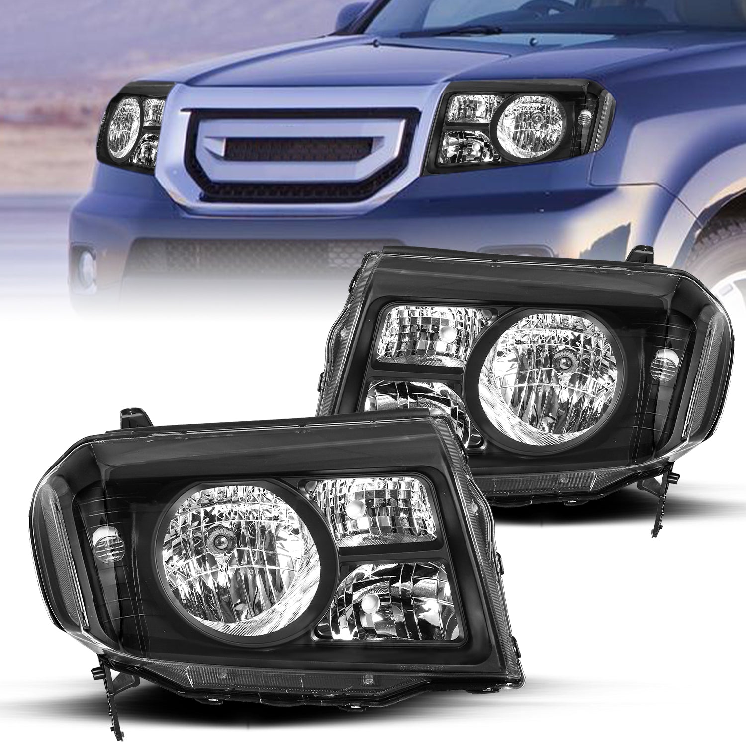 VehicleAid Headlights For 2009-2011 Honda Pilot