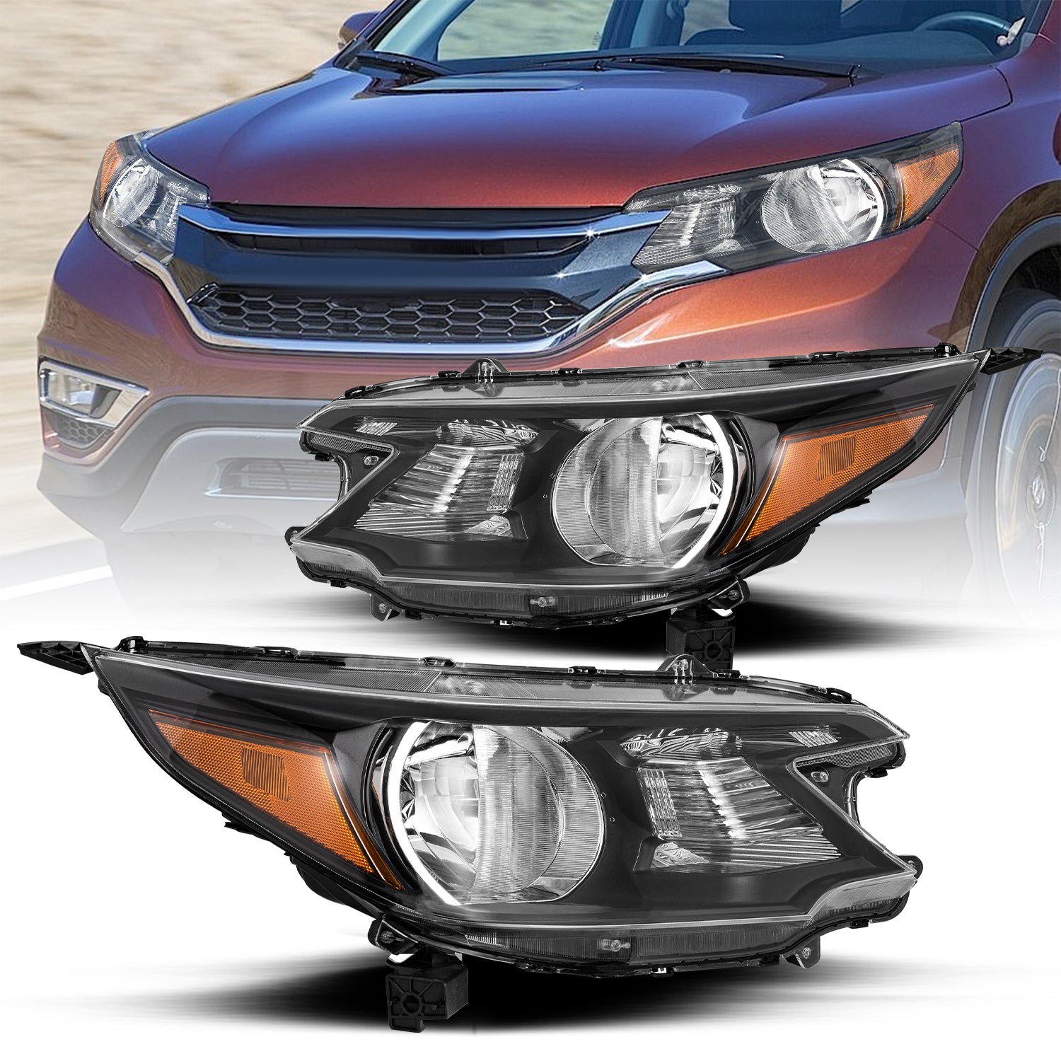 VehicleAid Projector Headlights For 2012-2014 Honda CR-V