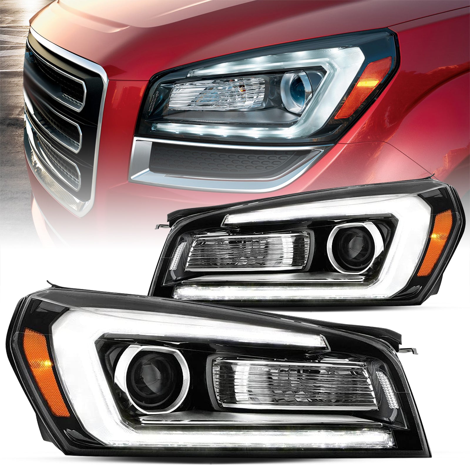 VehicleAid Headlights For 2013-2016 GMC Acadia