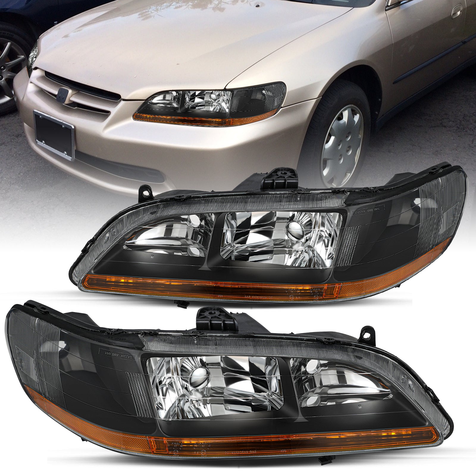 VehicleAid Headlights For 1998-2002 Honda Accord