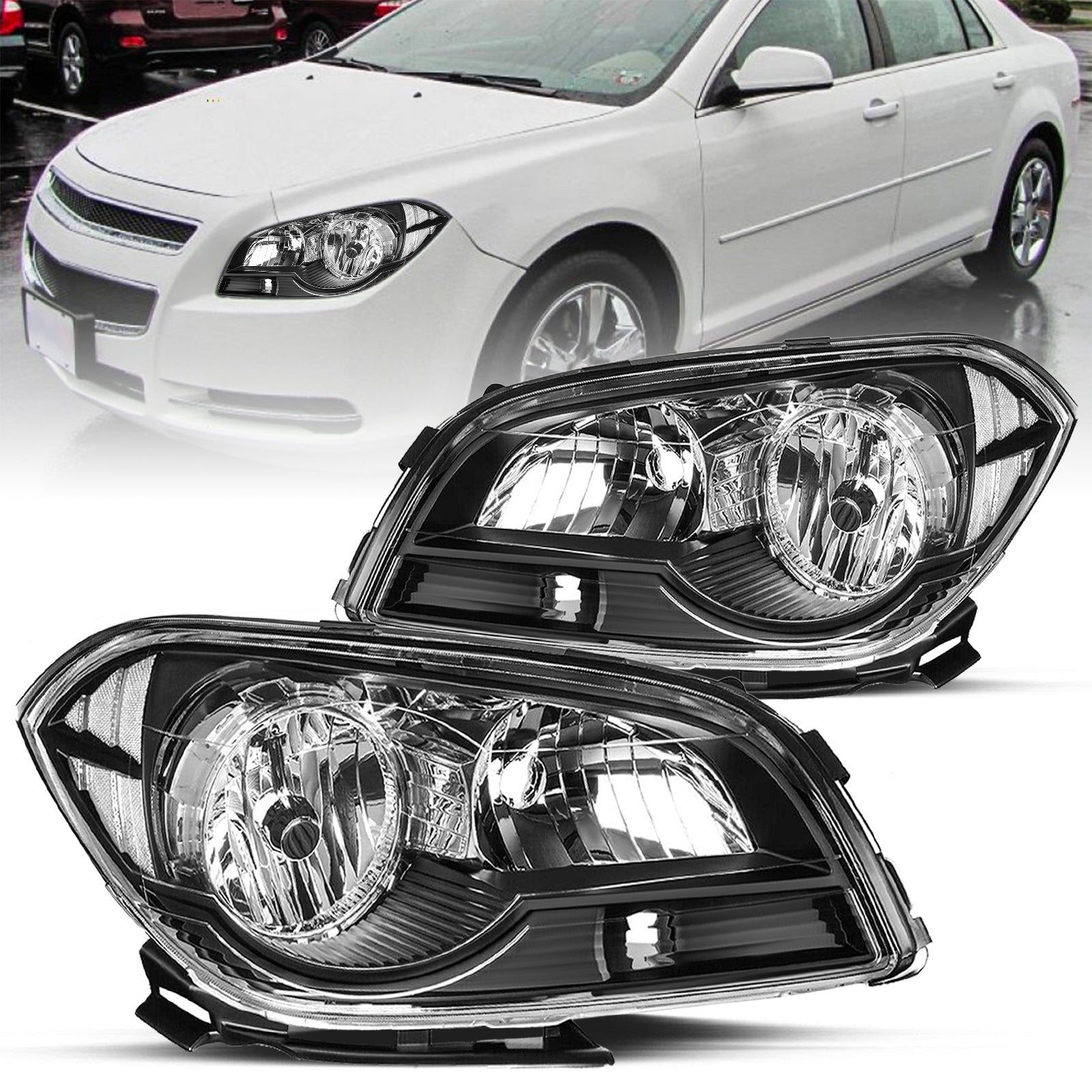 VehicleAid Headlights For 2008-2012 Chevy Malibu