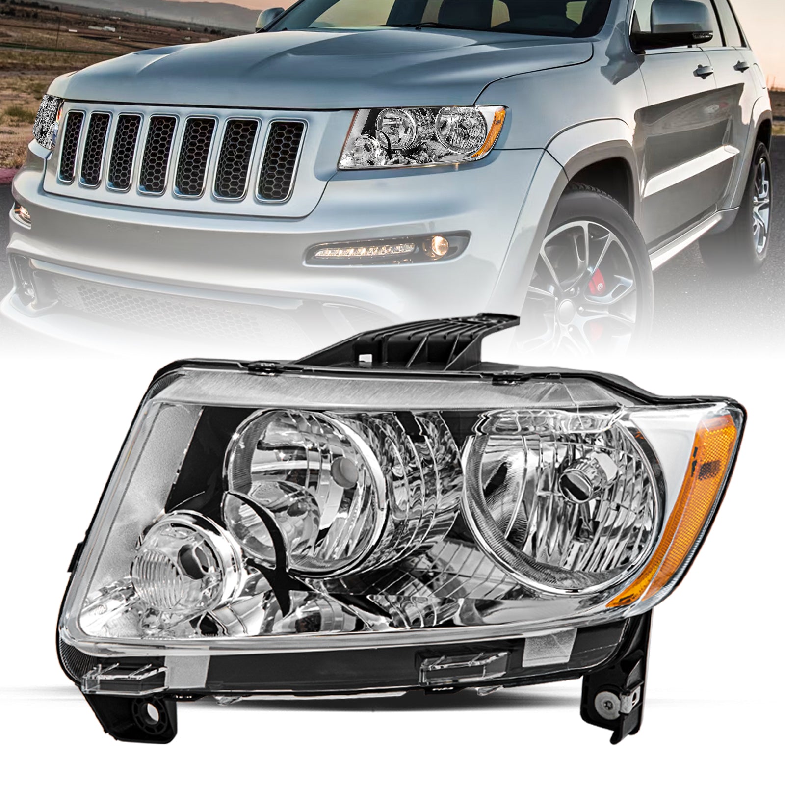 VehicleAid Headlights For 2011-2013 Jeep Grand Cherokee