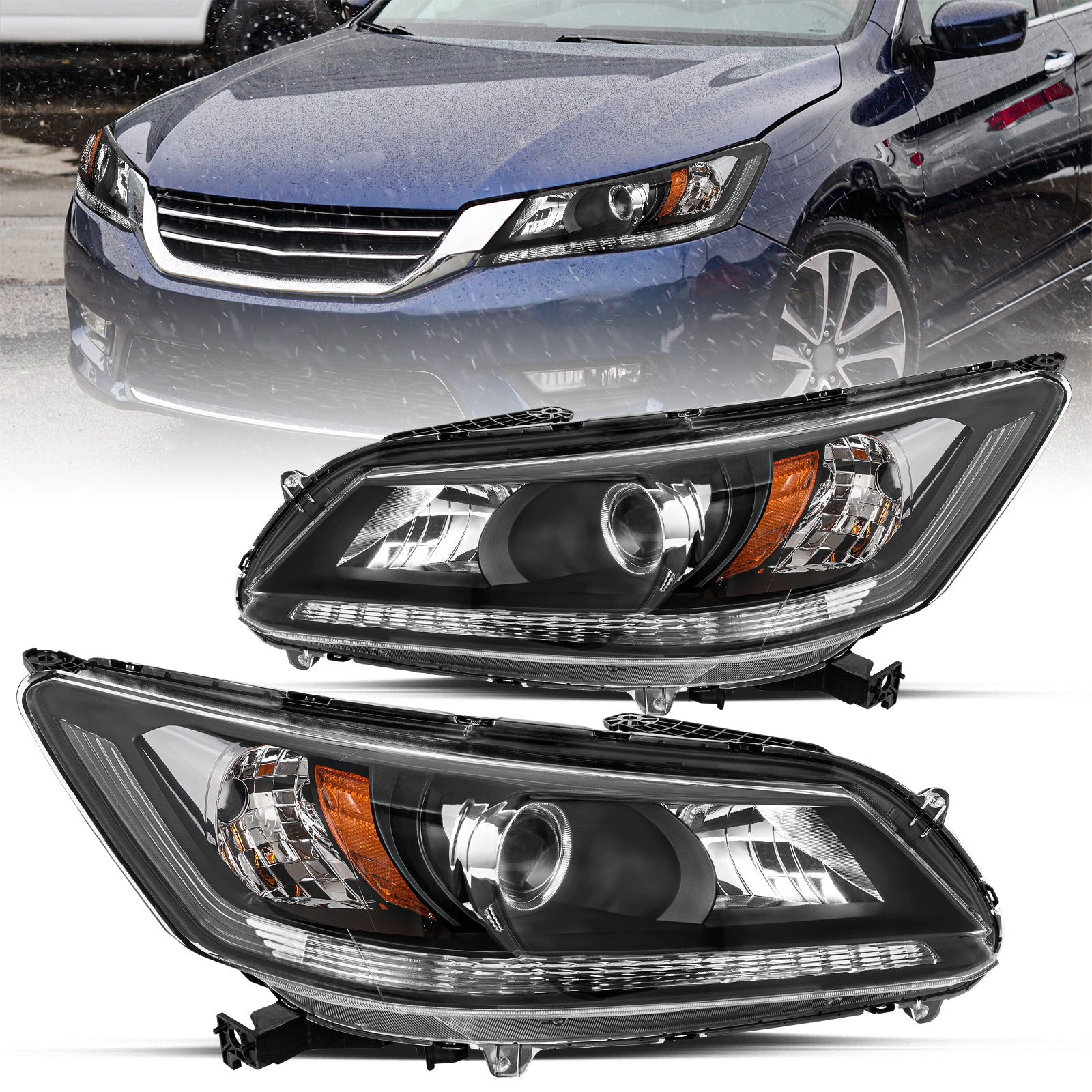 VehicleAid Headlights For 2013-2015 Honda Accord