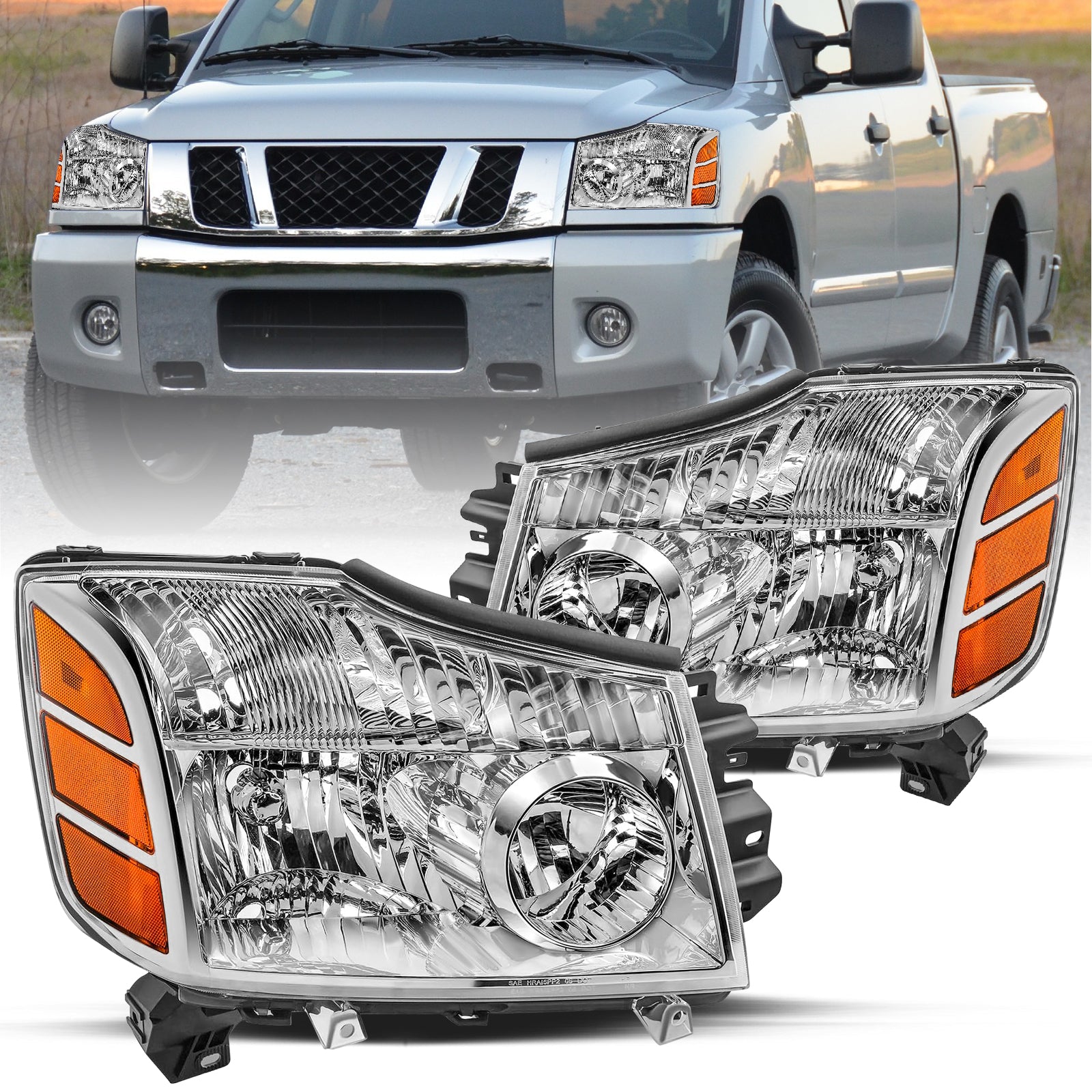 VehicleAid Headlights For 2004-2015 Nissan Titan