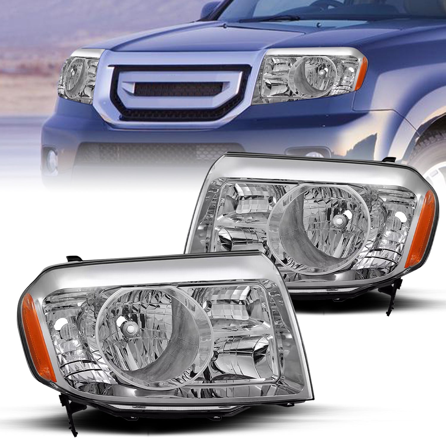 VehicleAid Headlights For 2009-2011 Honda Pilot