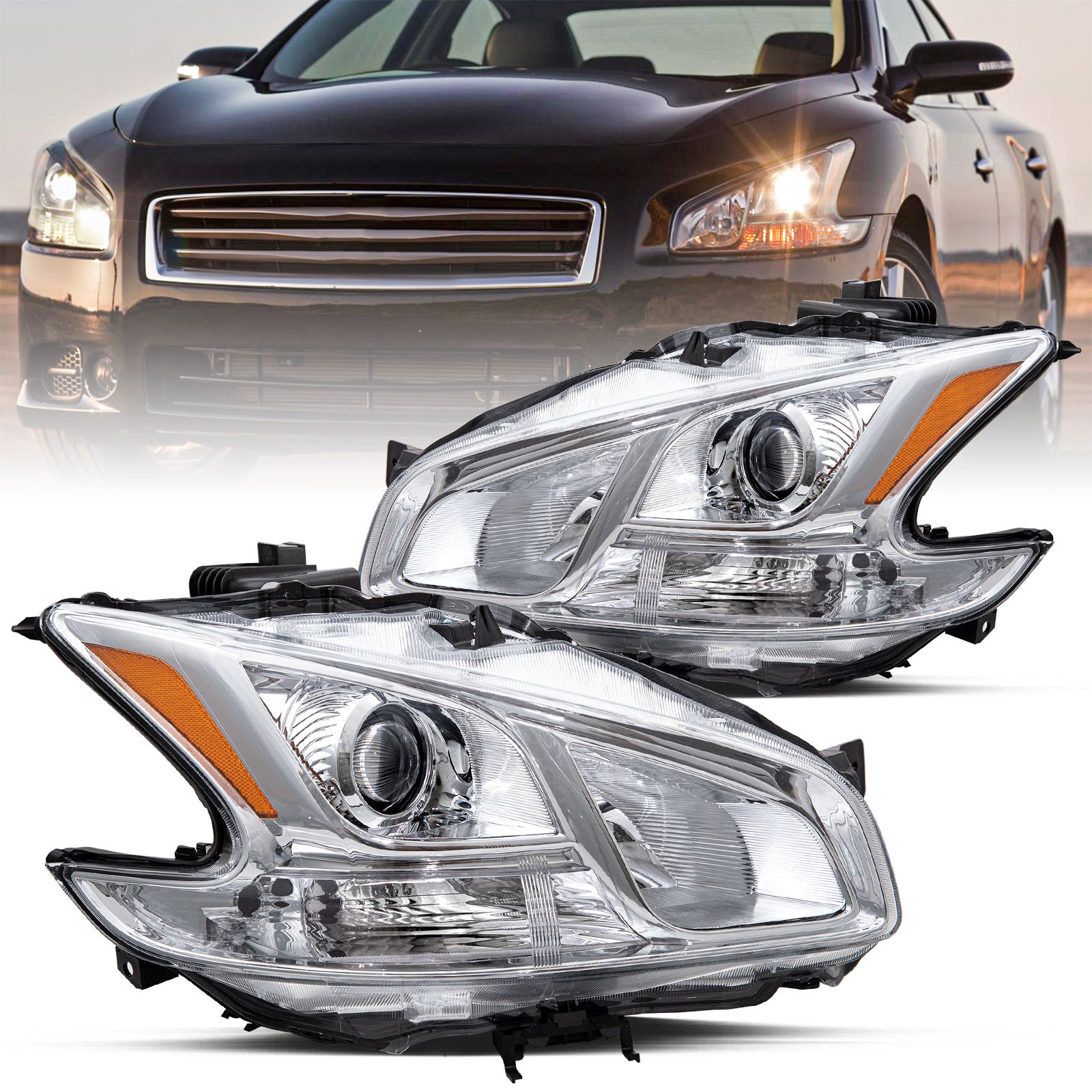 VehicleAid Headlights For 2009-2014 Nissan Maxima