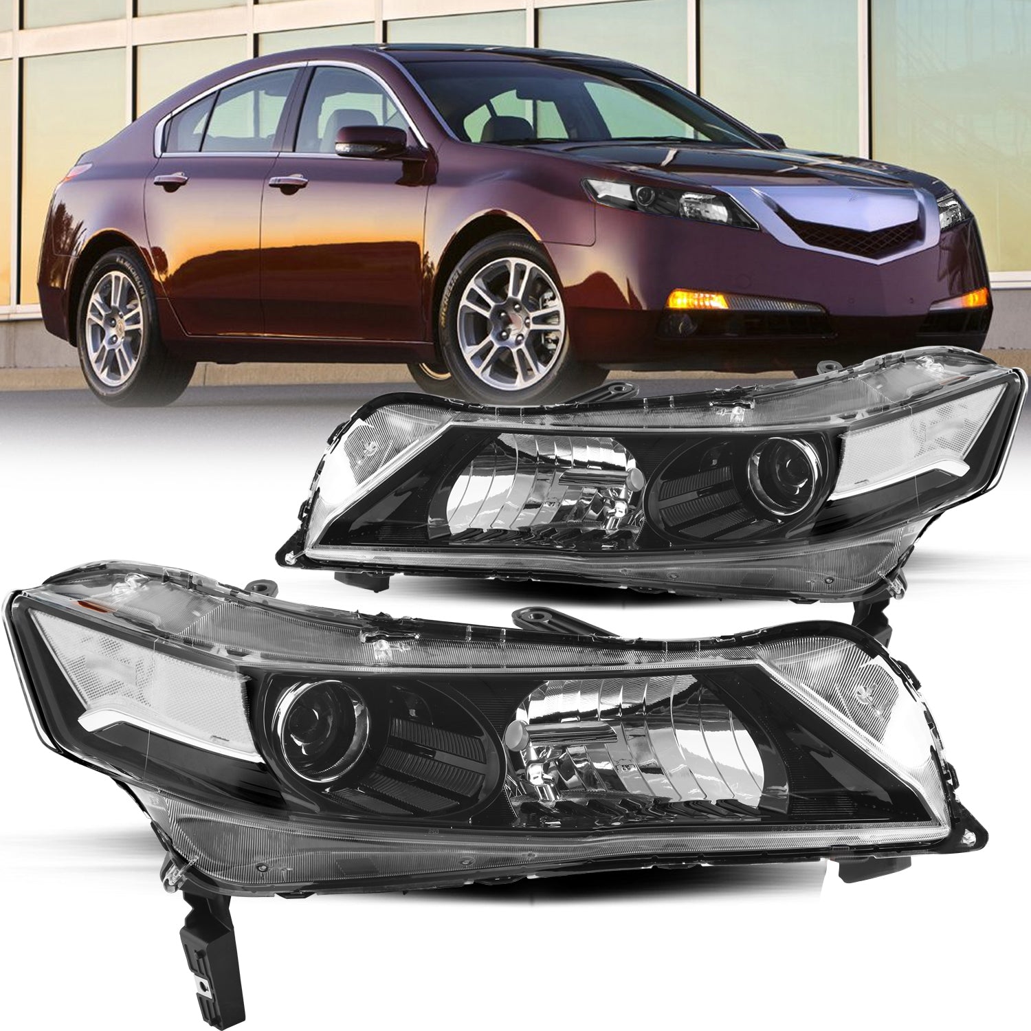 VehicleAid Headlights For 2009-2014 Acura TL