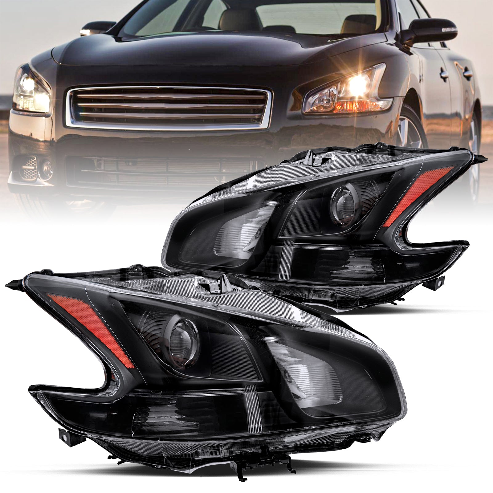 VehicleAid Headlights For 2009-2014 Nissan Maxima