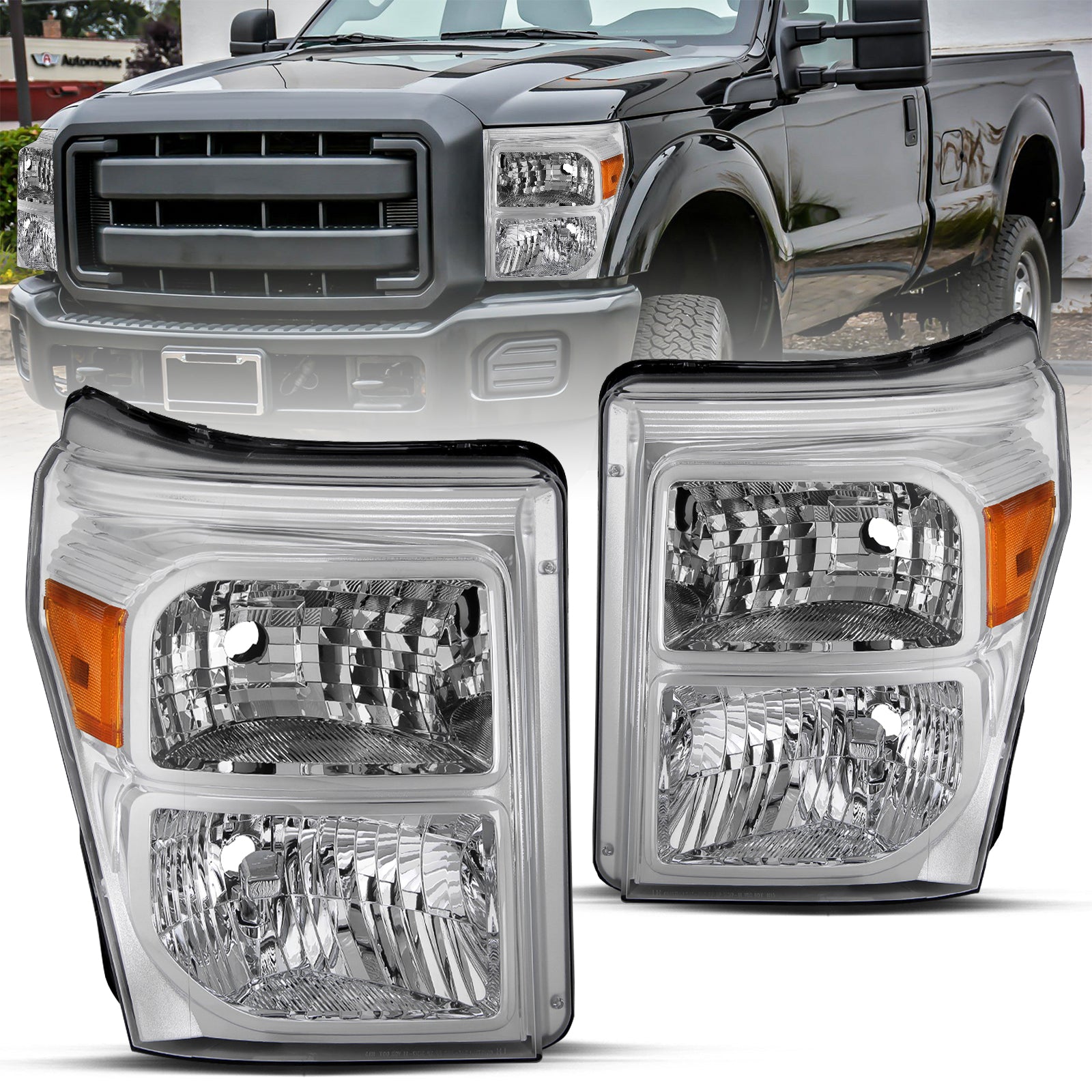 VehicleAid Headlights For 2011-2016 Ford F-250 Super Duty