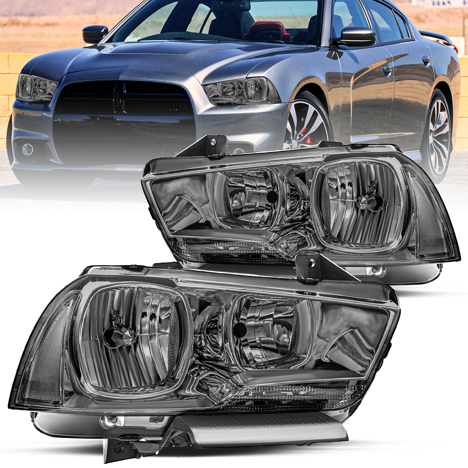 VehicleAid Headlights For 2011-2014 Dodge Charger