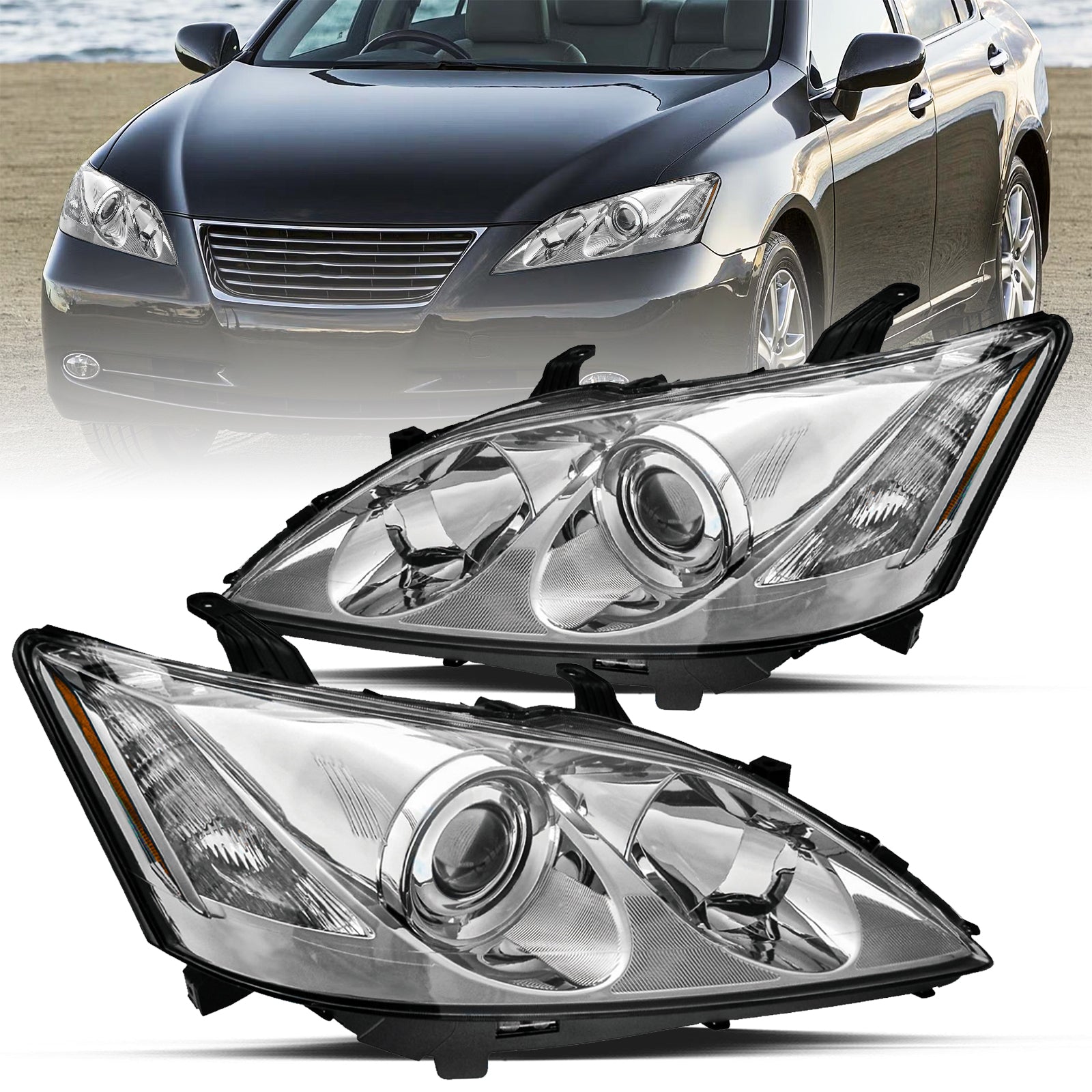 VehicleAid Headlights For 2007-2009 Lexus ES350