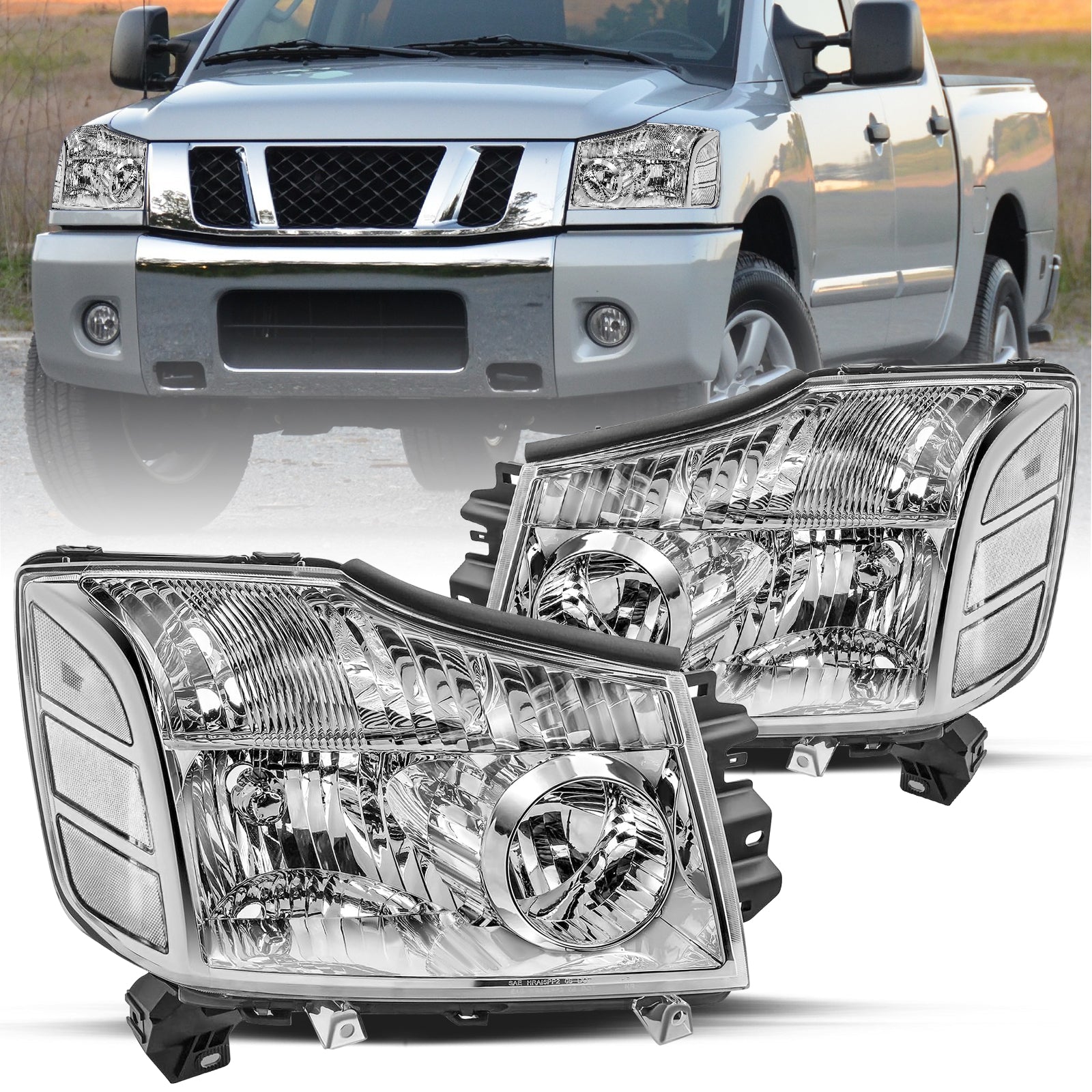 VehicleAid Headlights For 2004-2015 Nissan Titan