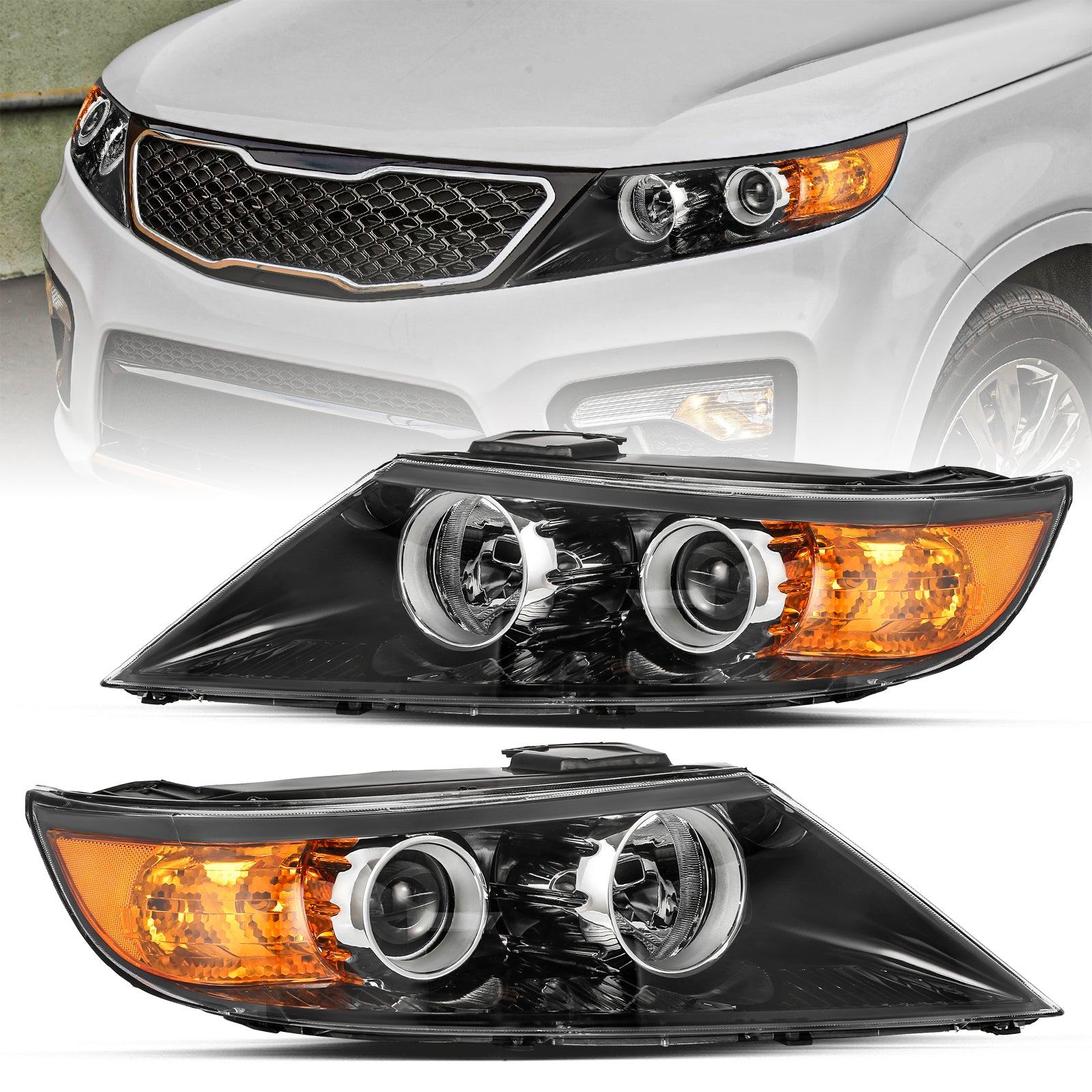 VehicleAid Headlights For 2011-2013 Kia Sorento