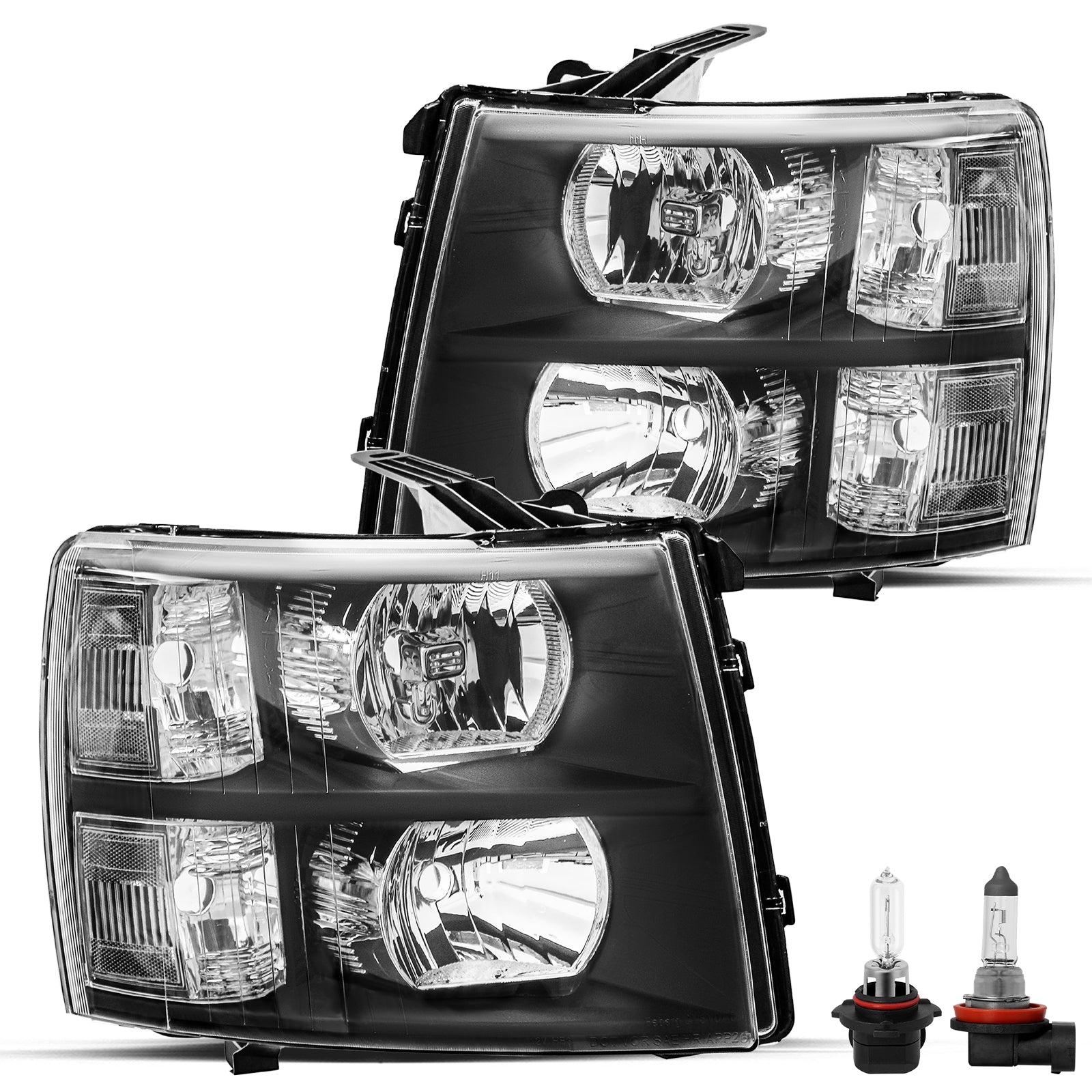 VehicleAid Headlights For 2012-2013 Chevy Silverado 3500