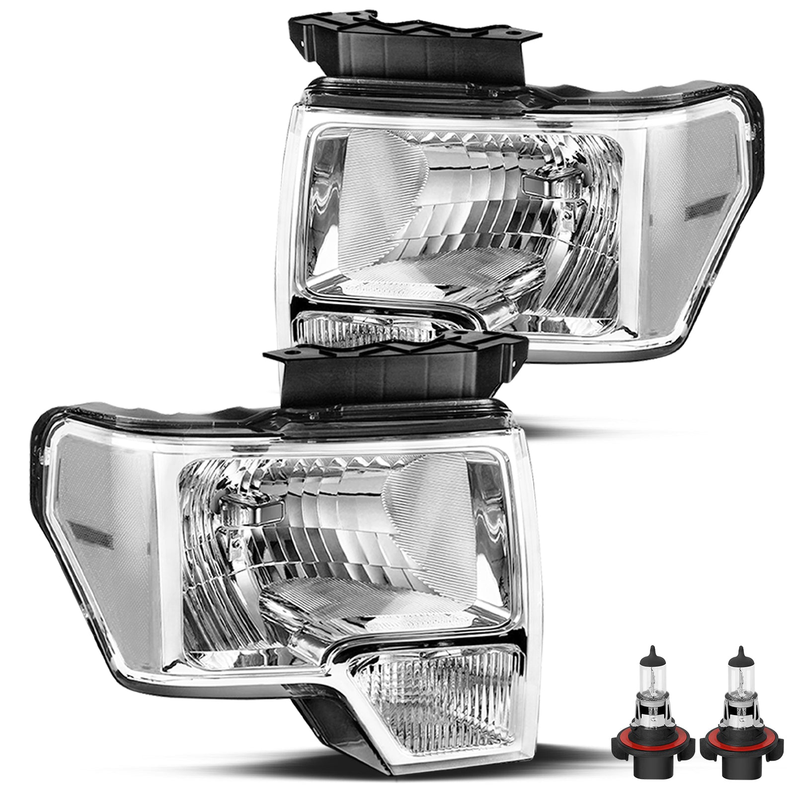 VehicleAid Headlights For 2009-2014 Ford F150 Pickup