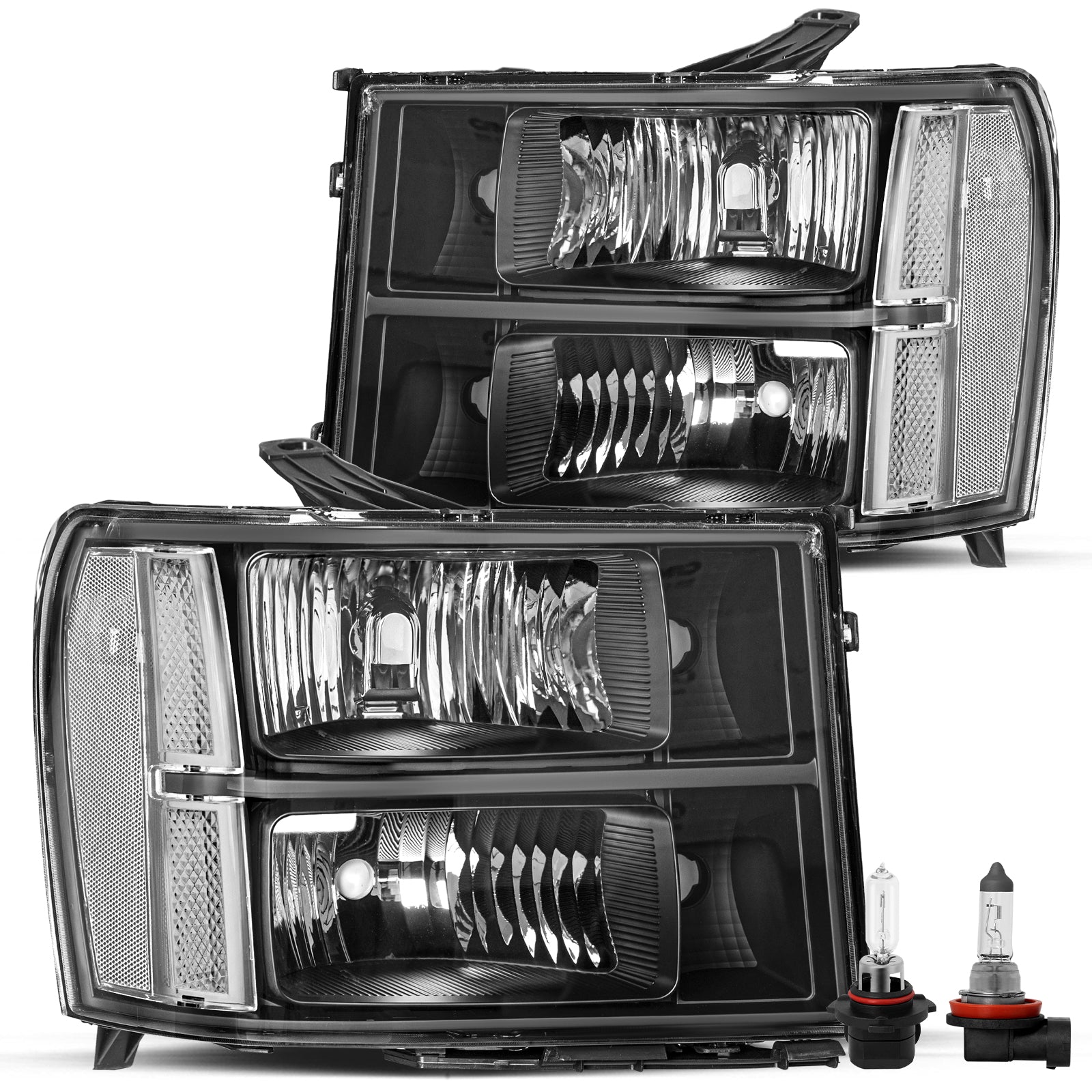 VehicleAid Headlights For 2007-2014 GMC Sierra 2500HD 3500HD