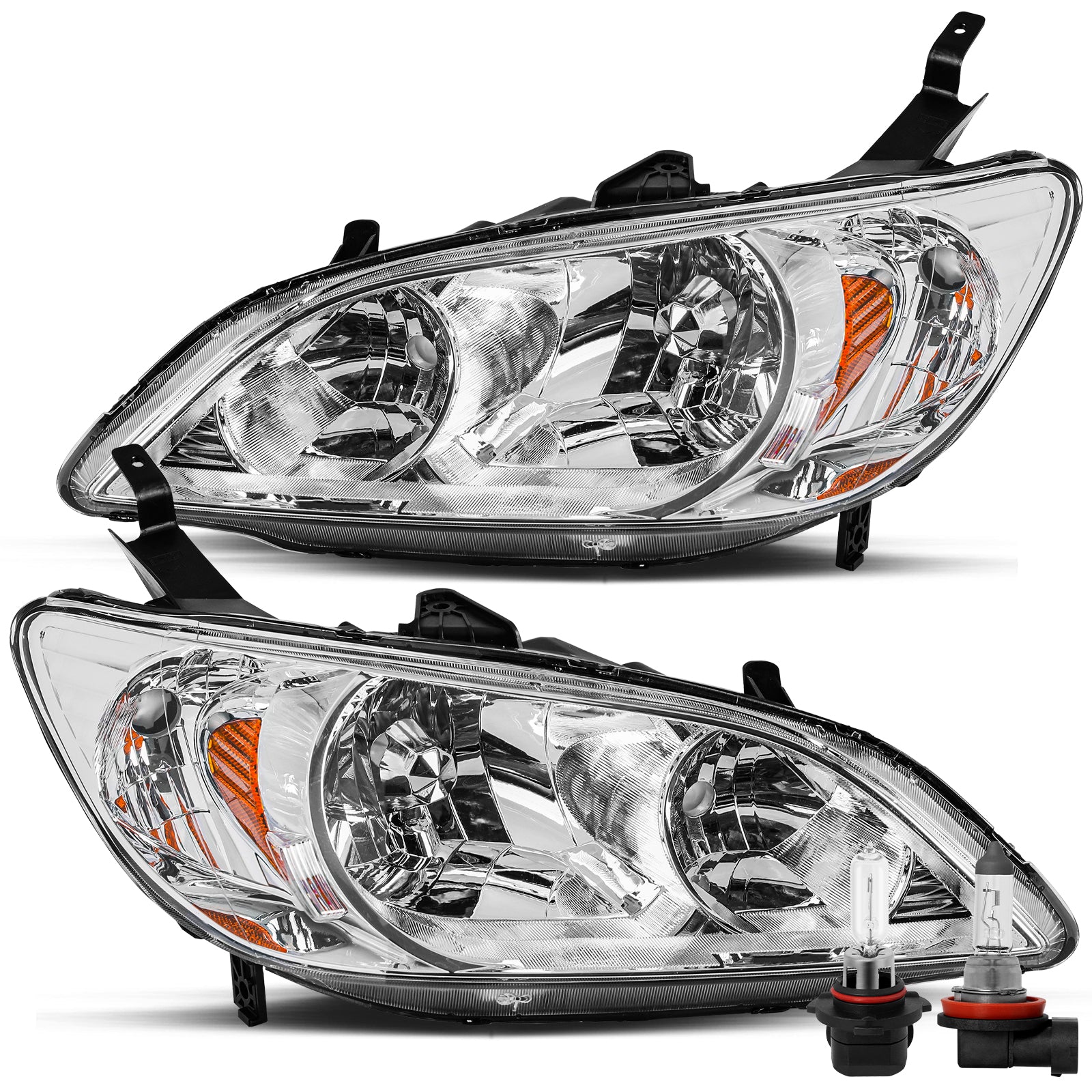 VehicleAid Headlights For 2004-2005 Honda Civic