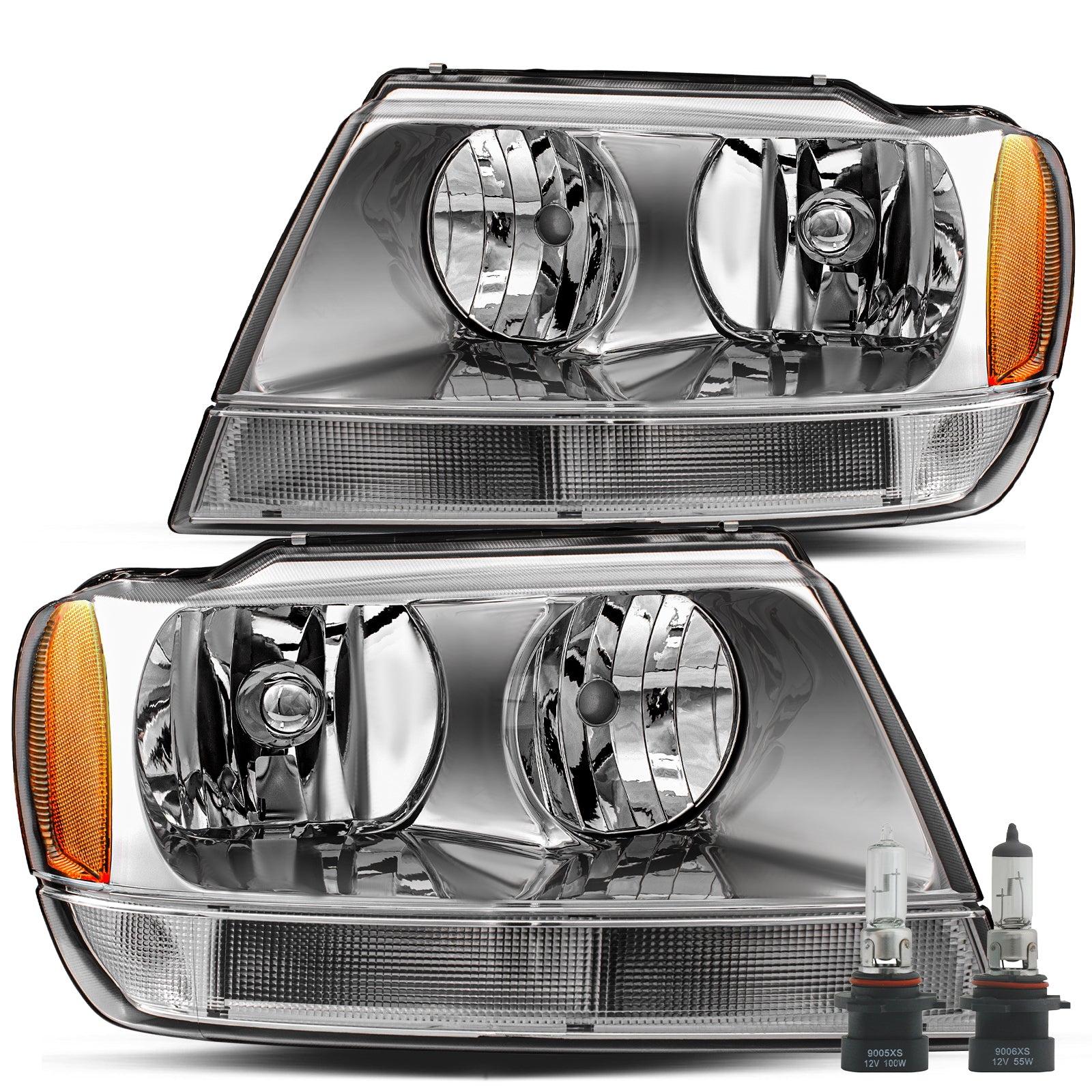 VehicleAid Headlights For 1999-2004 Jeep Grand Cherokee