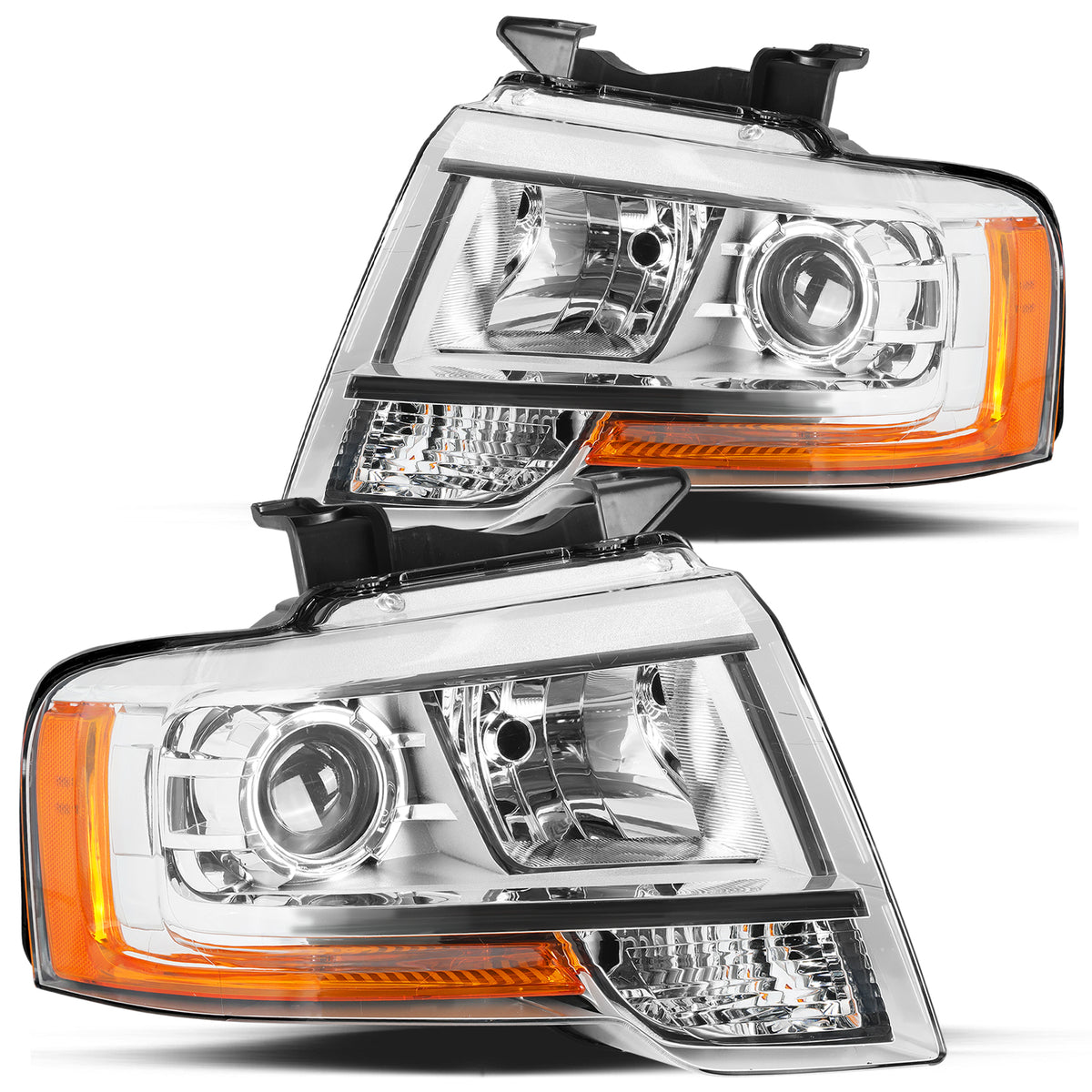 VehicleAid Halogen Projector Model Headlights For 2015-2017 Ford Expedition