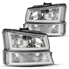 VehicleAid Headlights With U LED DRL For 2003-2006 Chevy Silverado /Avalanche