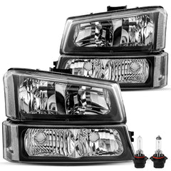 VehicleAid Headlights For 2003-2006 Chevy Avalanche 1500/2500 With LED DRL