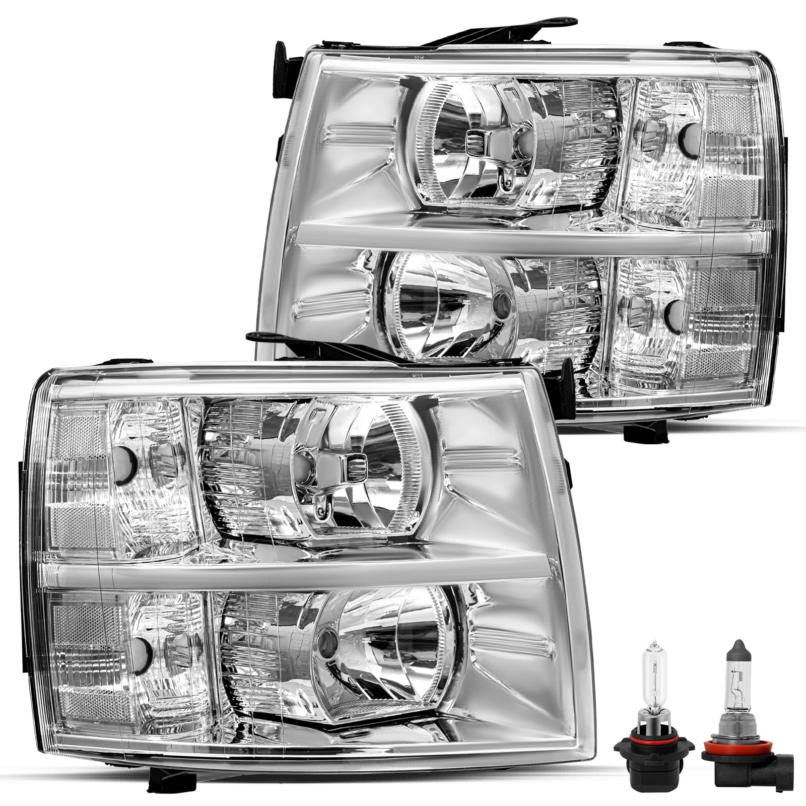 VehicleAid Headlights For 2012-2013 Chevy Silverado 3500