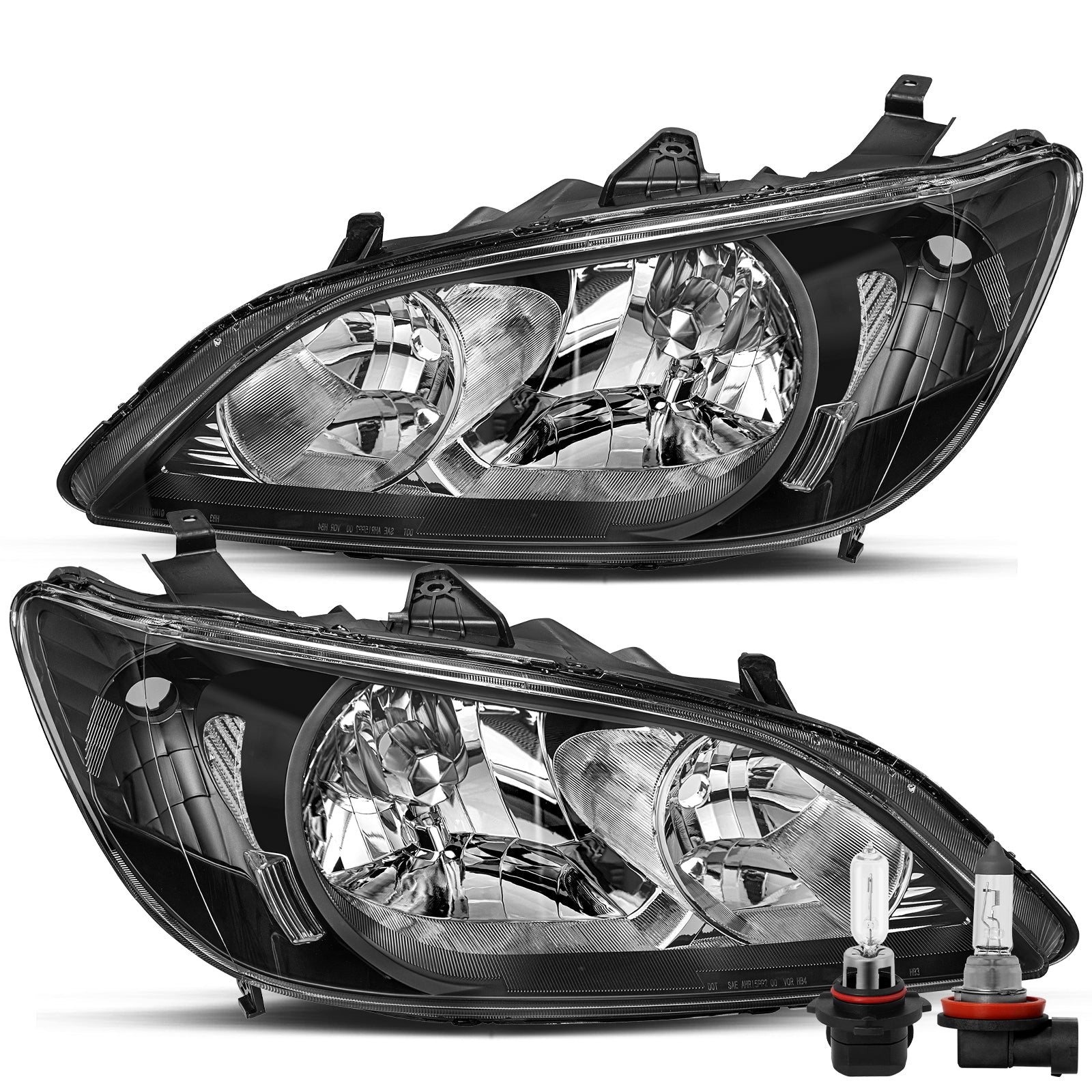 VehicleAid Headlights For 2004-2005 Honda Civic