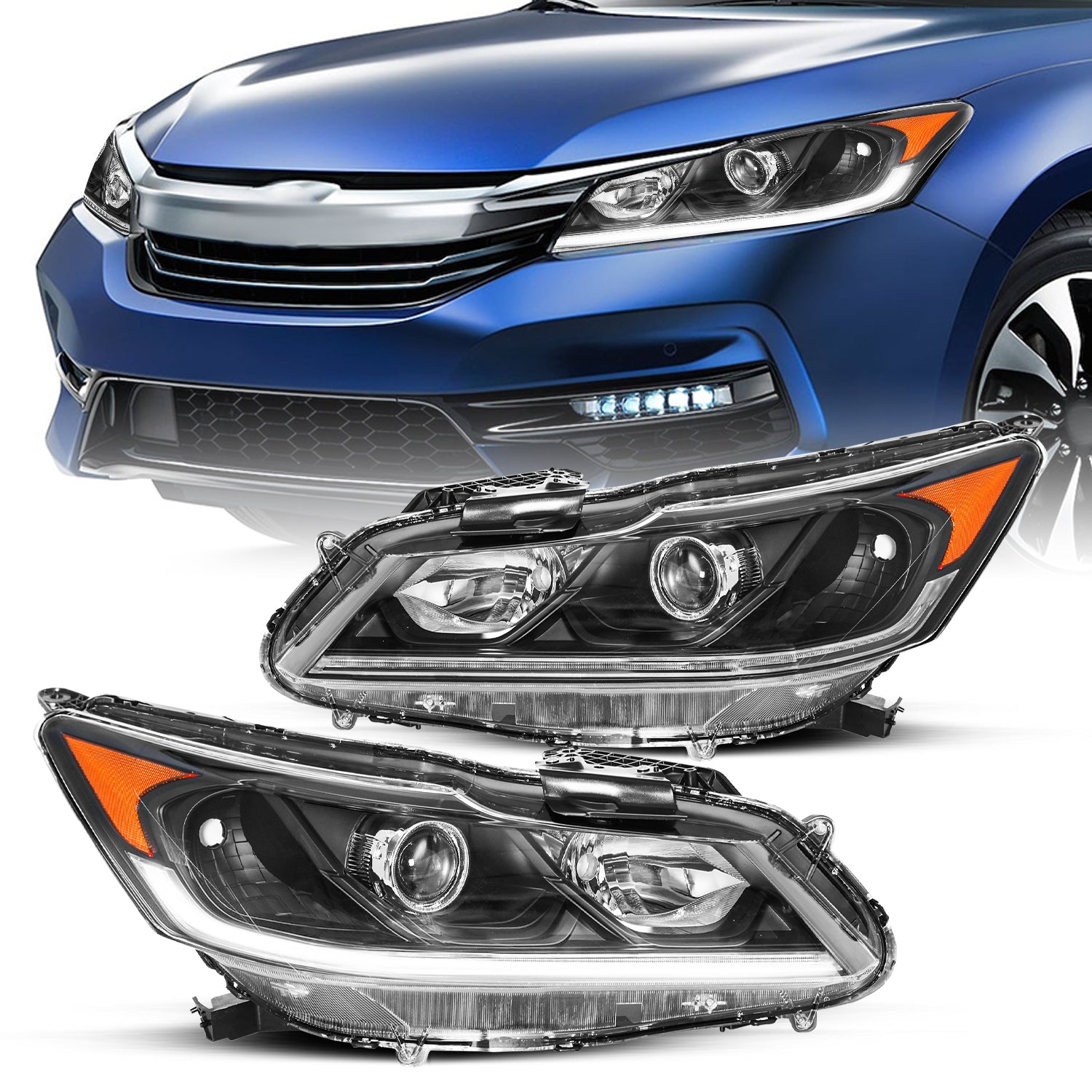 VehicleAid Headlights For 2016-2017 Honda Accord