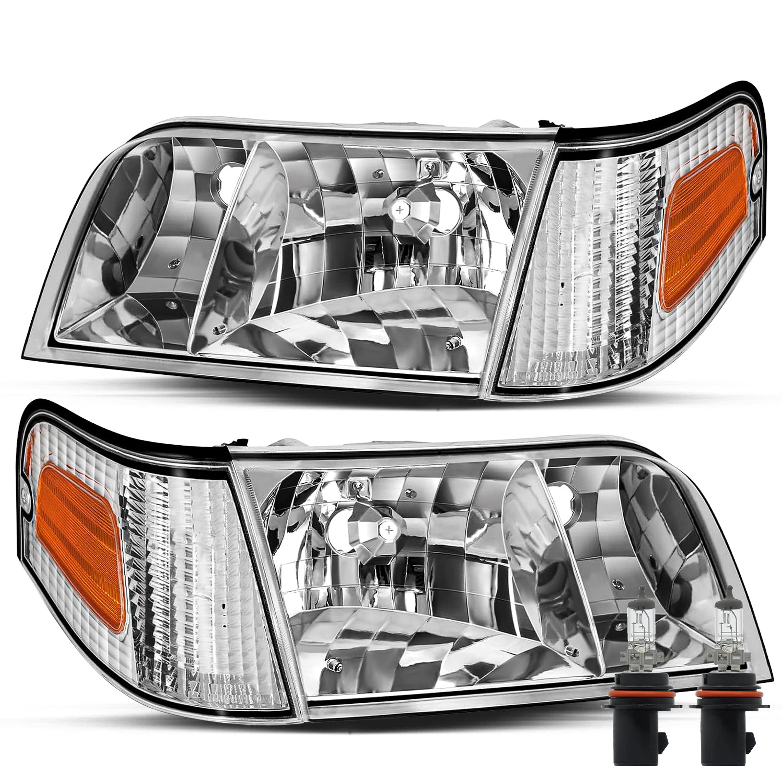 VehicleAid Headlights For 1998-2011 Ford Crown Victoria