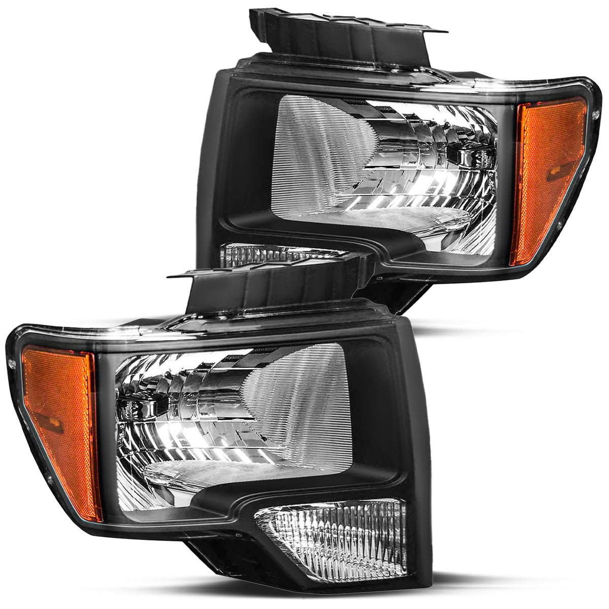 VehicleAid Headlights For 2009-2014 Ford F150 Pickup