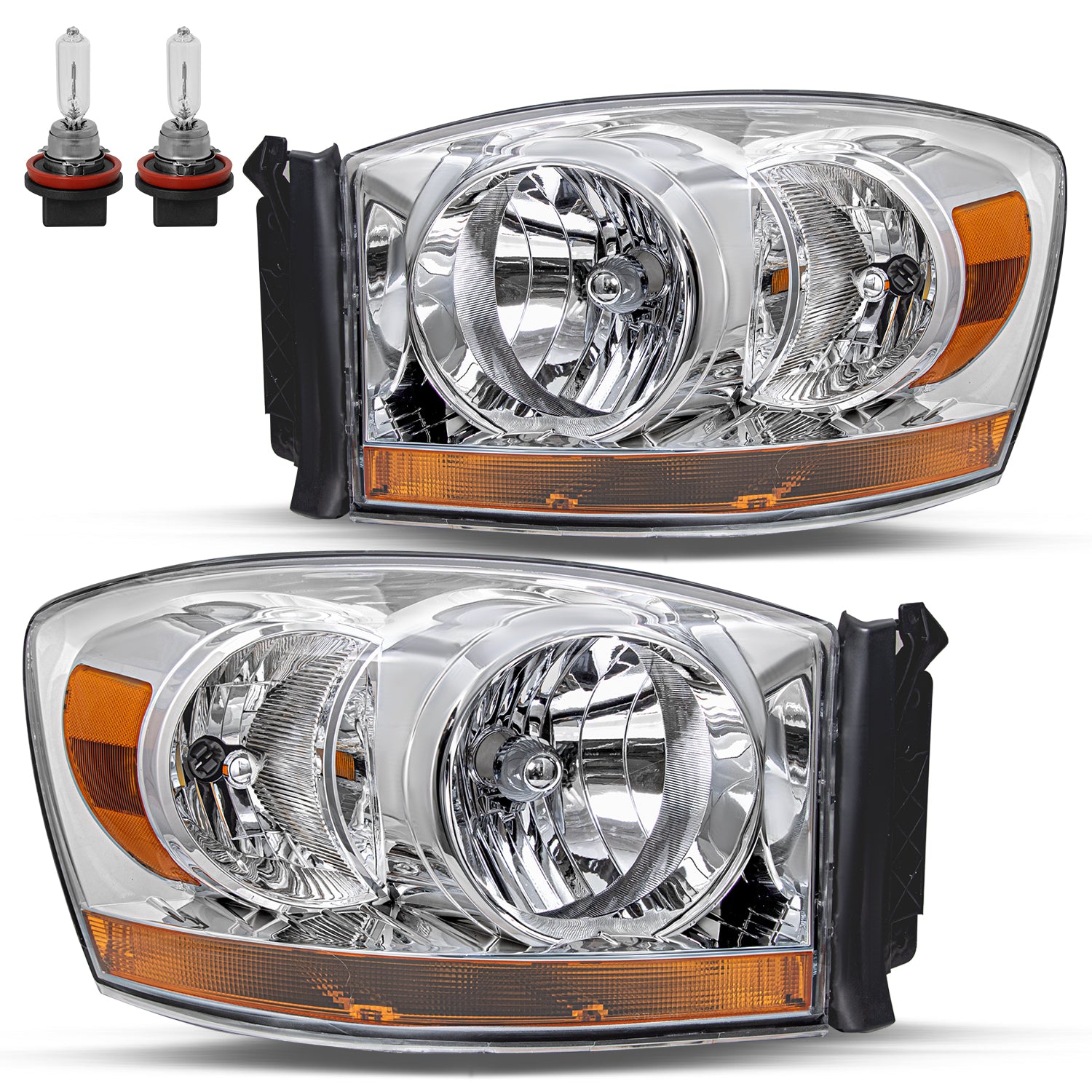 VehicleAid Headlights For 2006-2008 Dodge Ram 1500