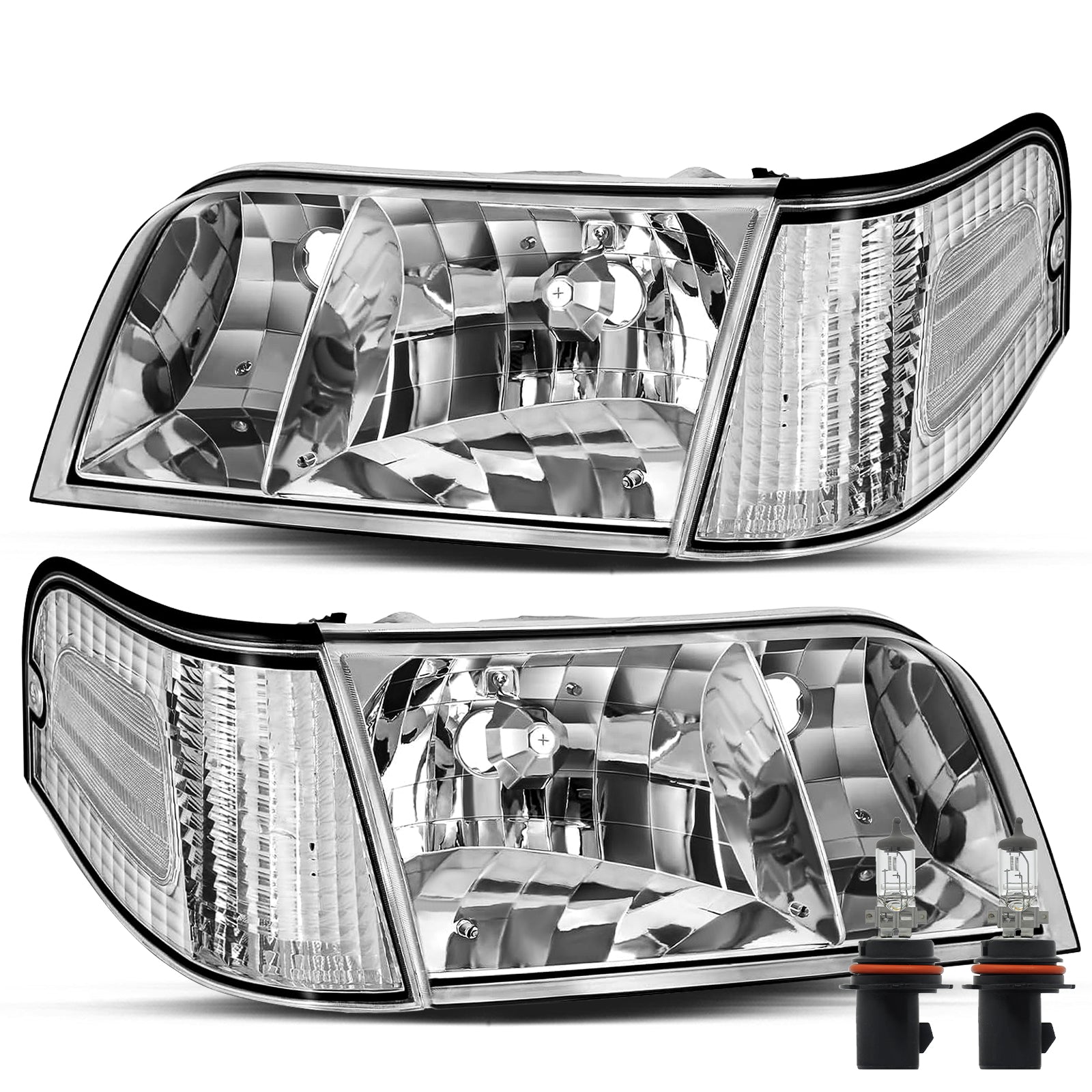 VehicleAid Headlights For 1998-2011 Ford Crown Victoria