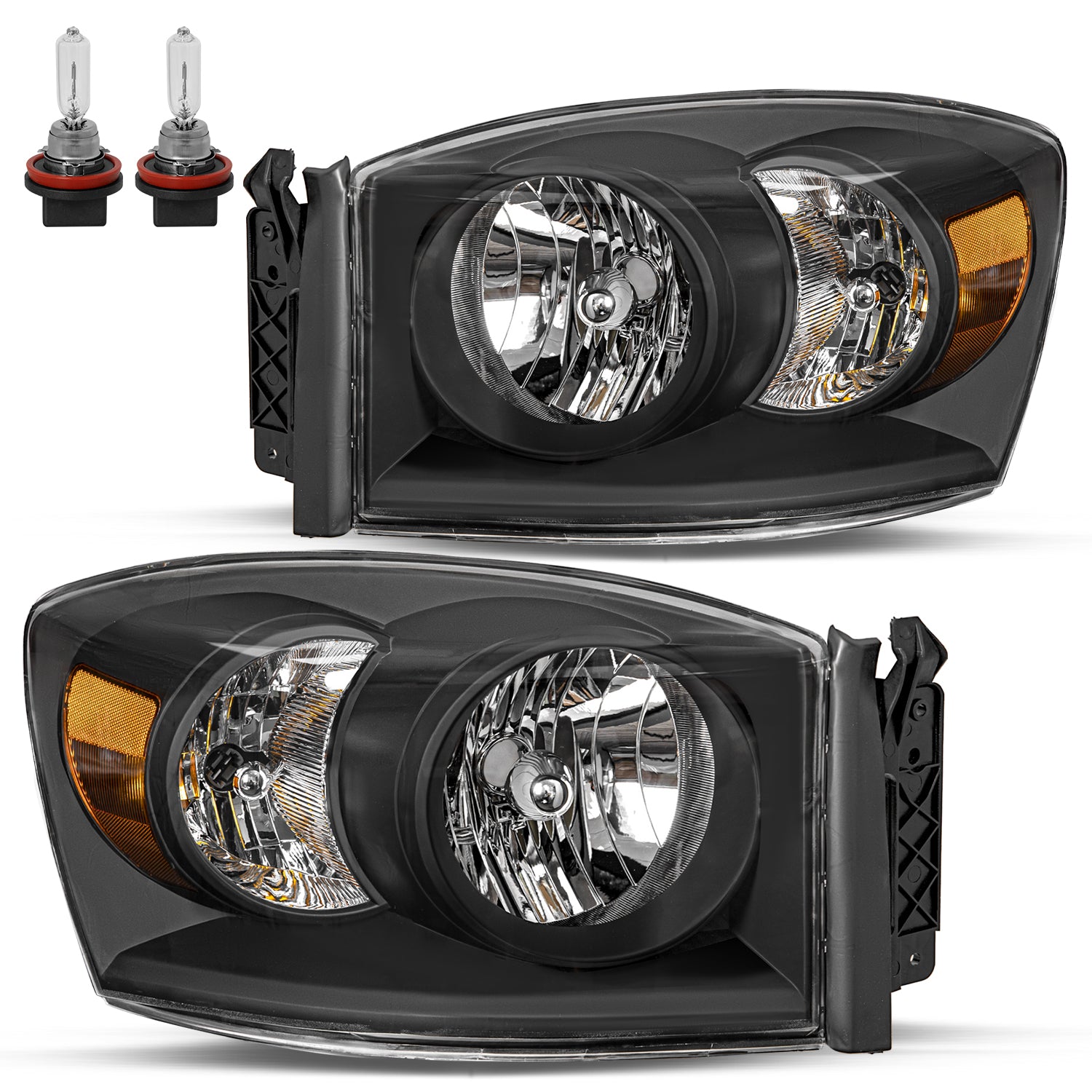 VehicleAid Headlights For 2006-2008 Dodge Ram 1500