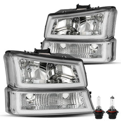 VehicleAid Headlights With U LED DRL For 2003-2006 Chevy Silverado /Avalanche