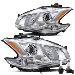 VehicleAid Headlights For 2009-2014 Nissan Maxima Chrome