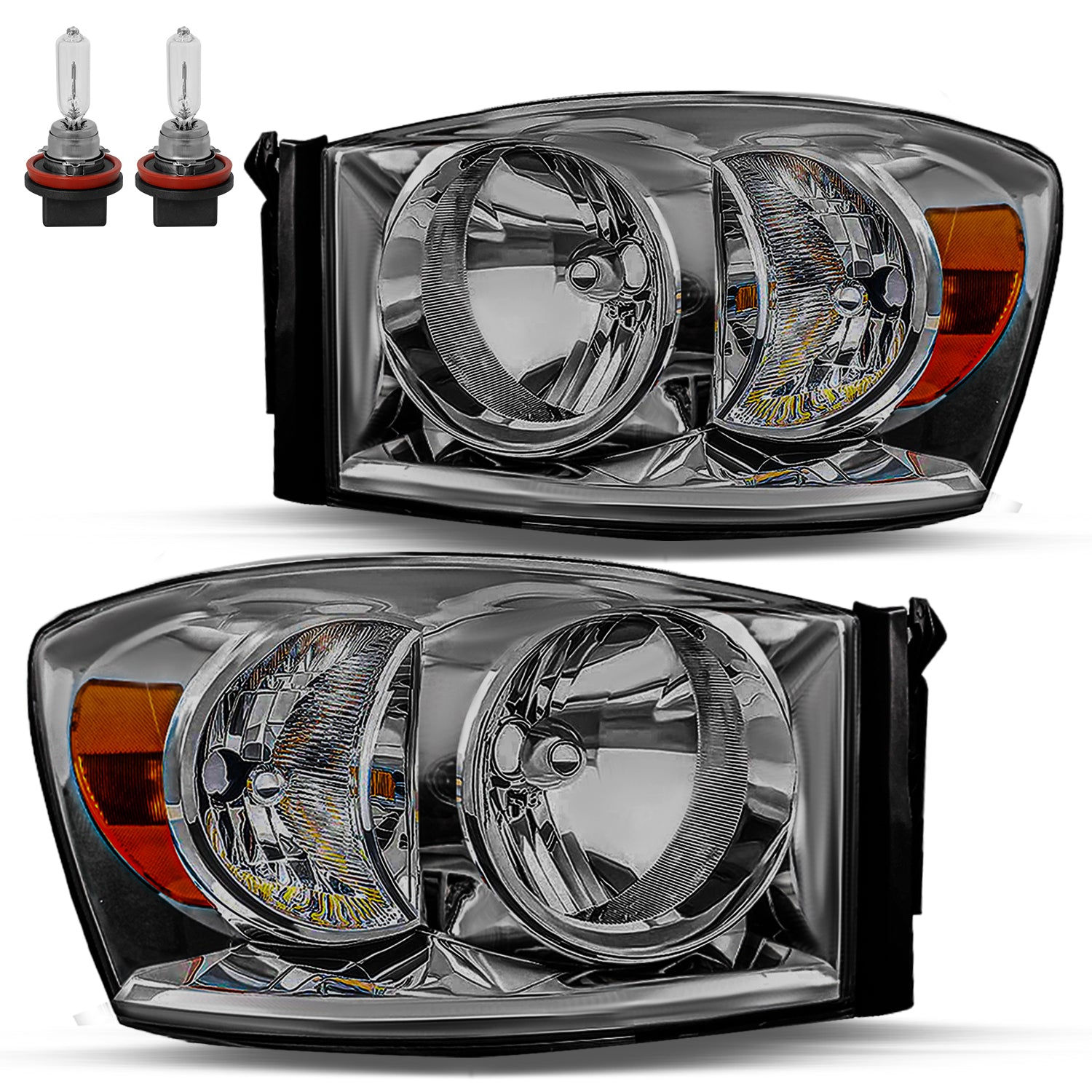 VehicleAid Headlights For 2006-2008 Dodge Ram 1500