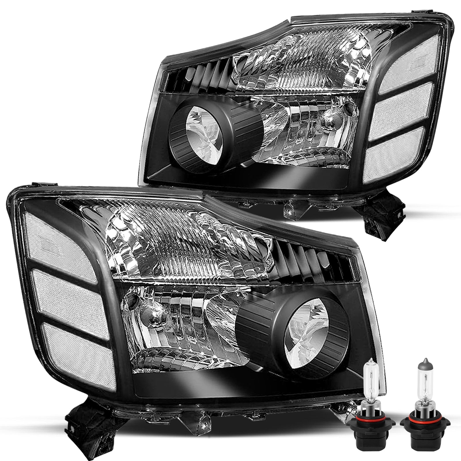 VehicleAid Headlights For 2004-2015 Nissan Titan